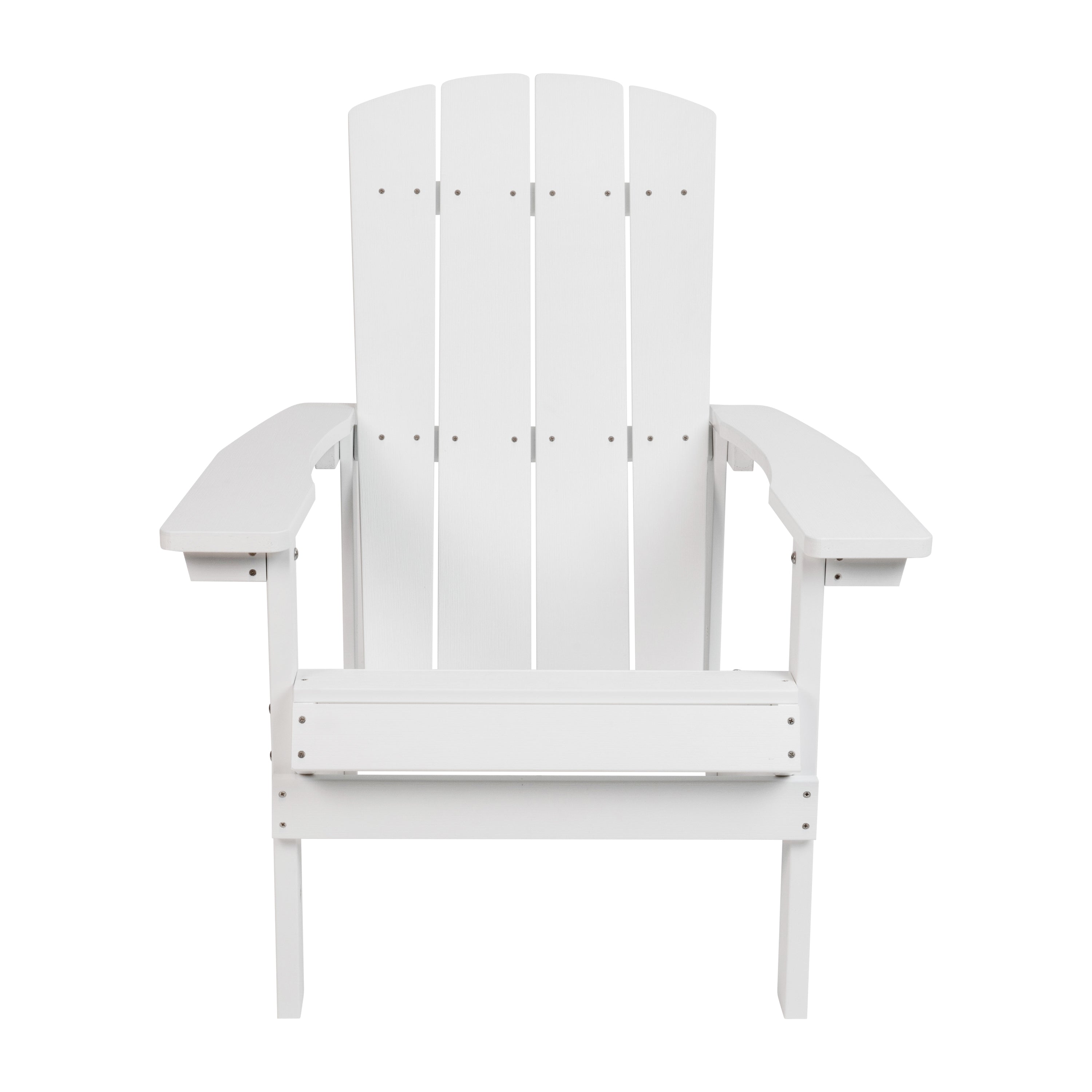 Charlestown Commercial All-Weather Poly Resin Wood Adirondack Chair in White