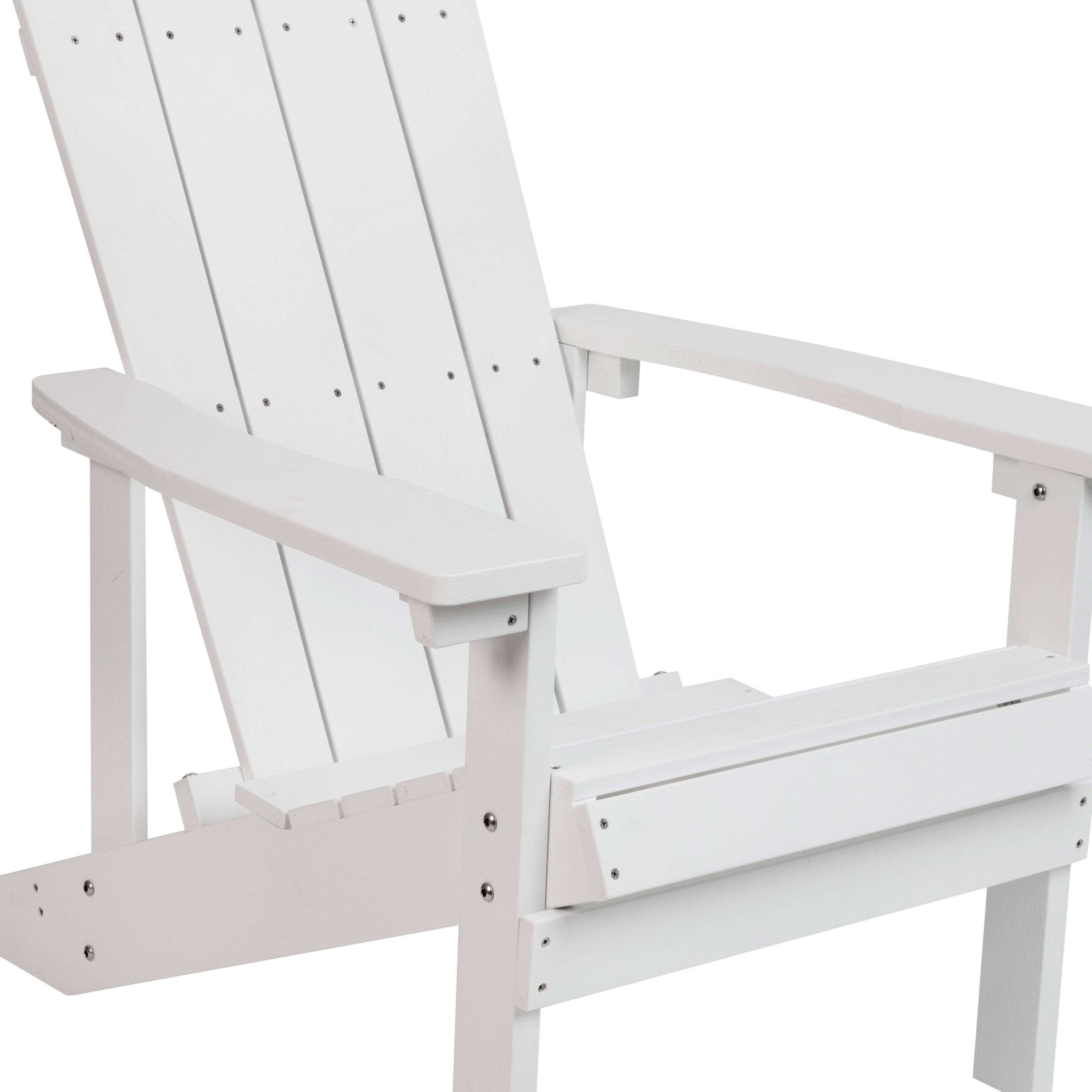 Charlestown Commercial All-Weather Poly Resin Wood Adirondack Chair in White