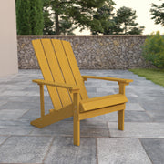 Charlestown Commercial All-Weather Poly Resin Wood Adirondack Chair in Yellow
