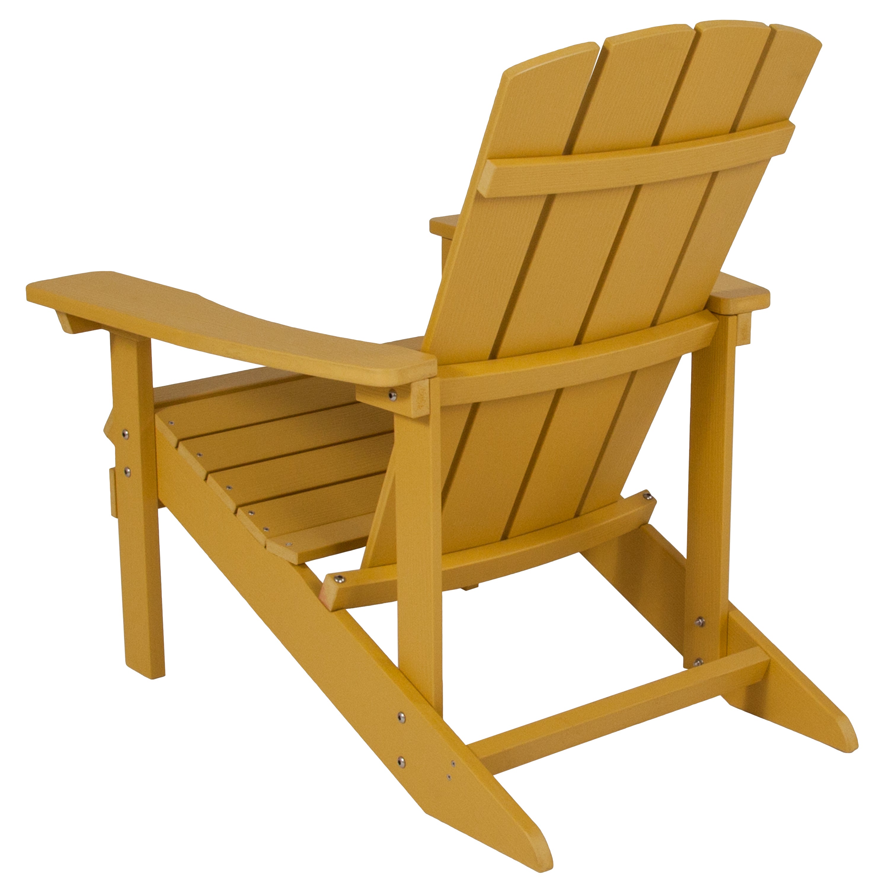 Charlestown Commercial All-Weather Poly Resin Wood Adirondack Chair in Yellow