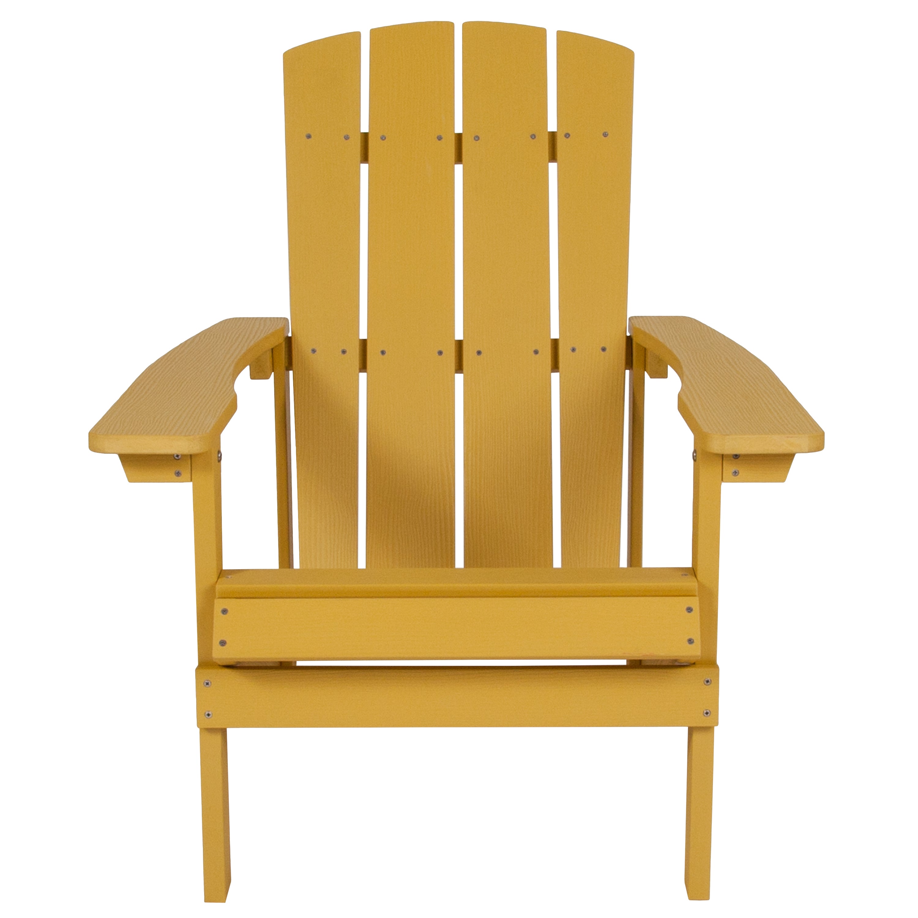 Charlestown Commercial All-Weather Poly Resin Wood Adirondack Chair in Yellow
