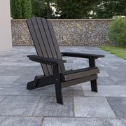 Charlestown Commercial All-Weather Poly Resin Indoor/Outdoor Folding Adirondack Chair in Black