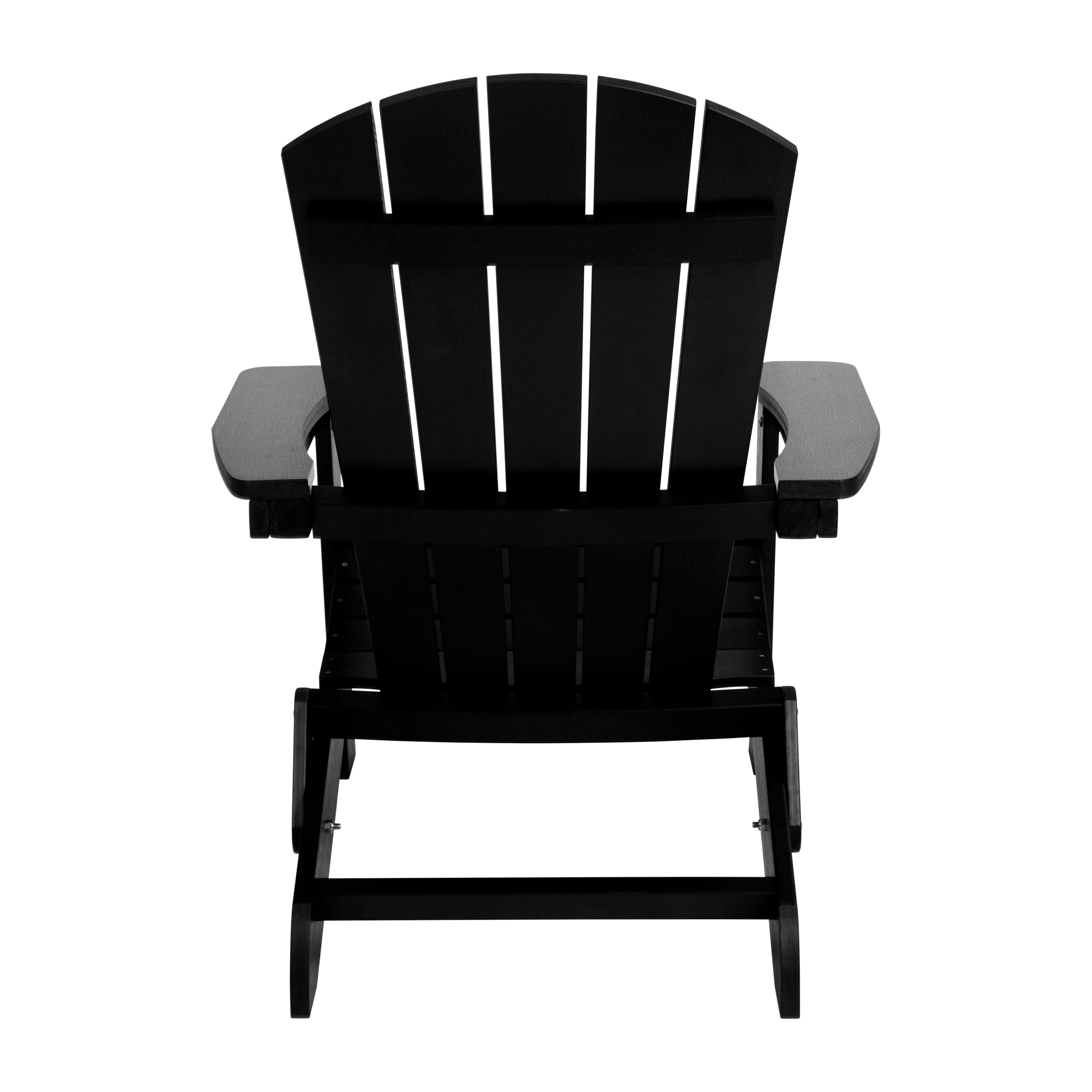 Charlestown Commercial All-Weather Poly Resin Indoor/Outdoor Folding Adirondack Chair in Black