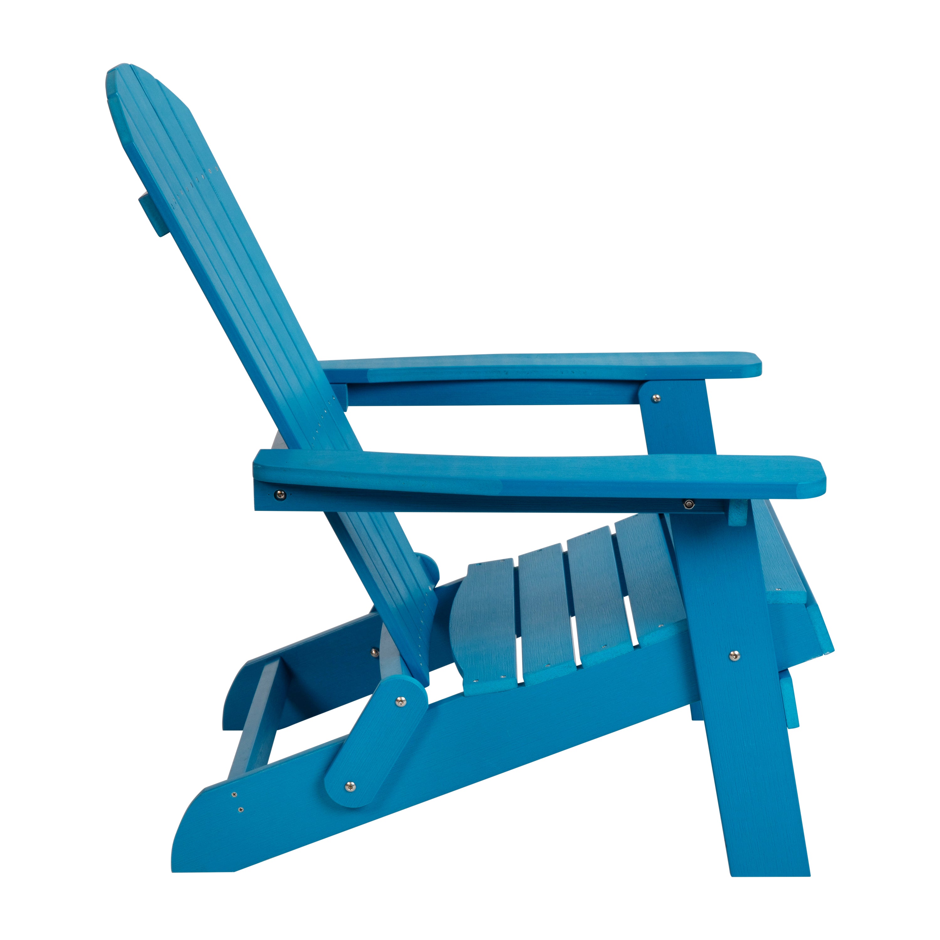 Charlestown Commercial All-Weather Poly Resin Indoor/Outdoor Folding Adirondack Chair in Blue
