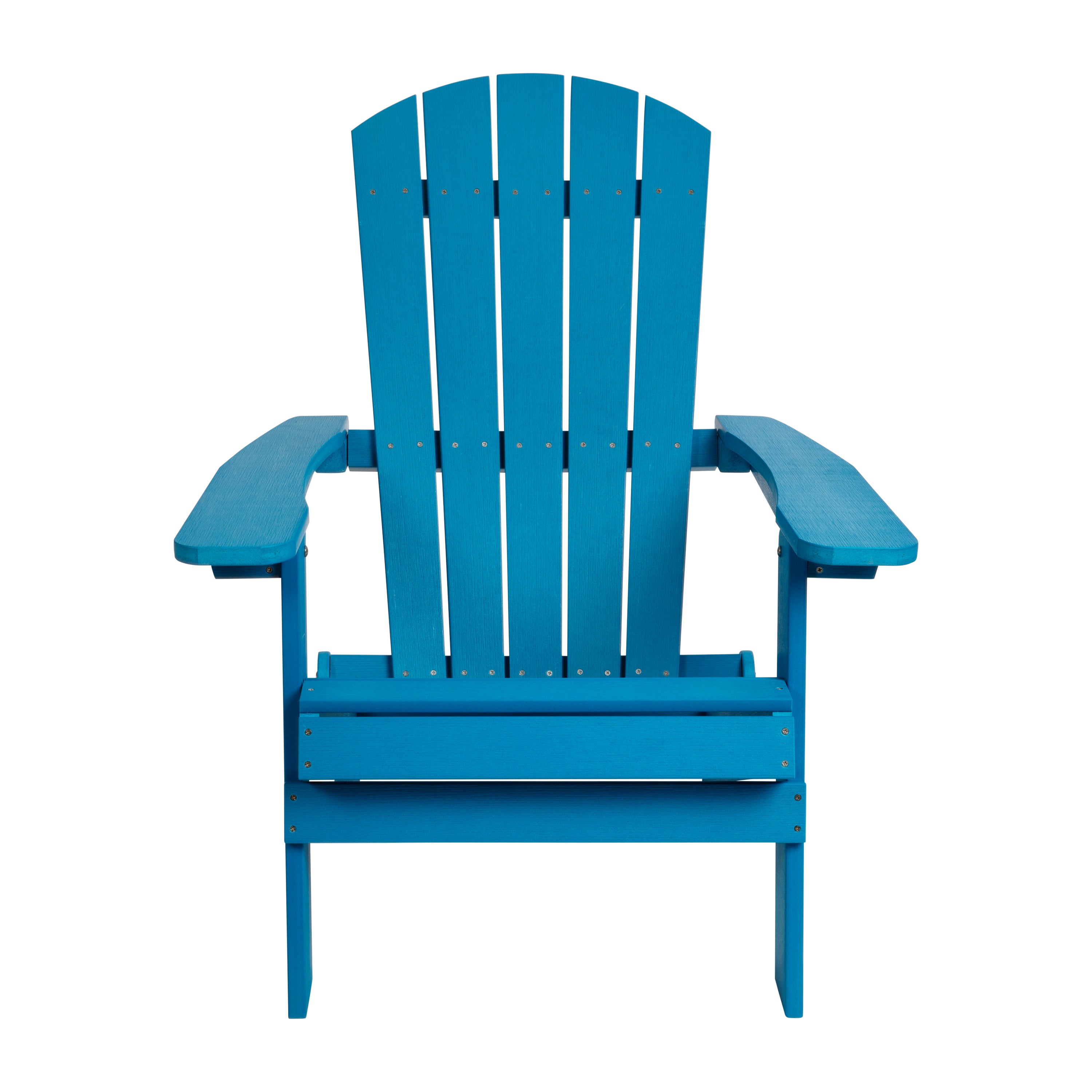 Charlestown Commercial All-Weather Poly Resin Indoor/Outdoor Folding Adirondack Chair in Blue
