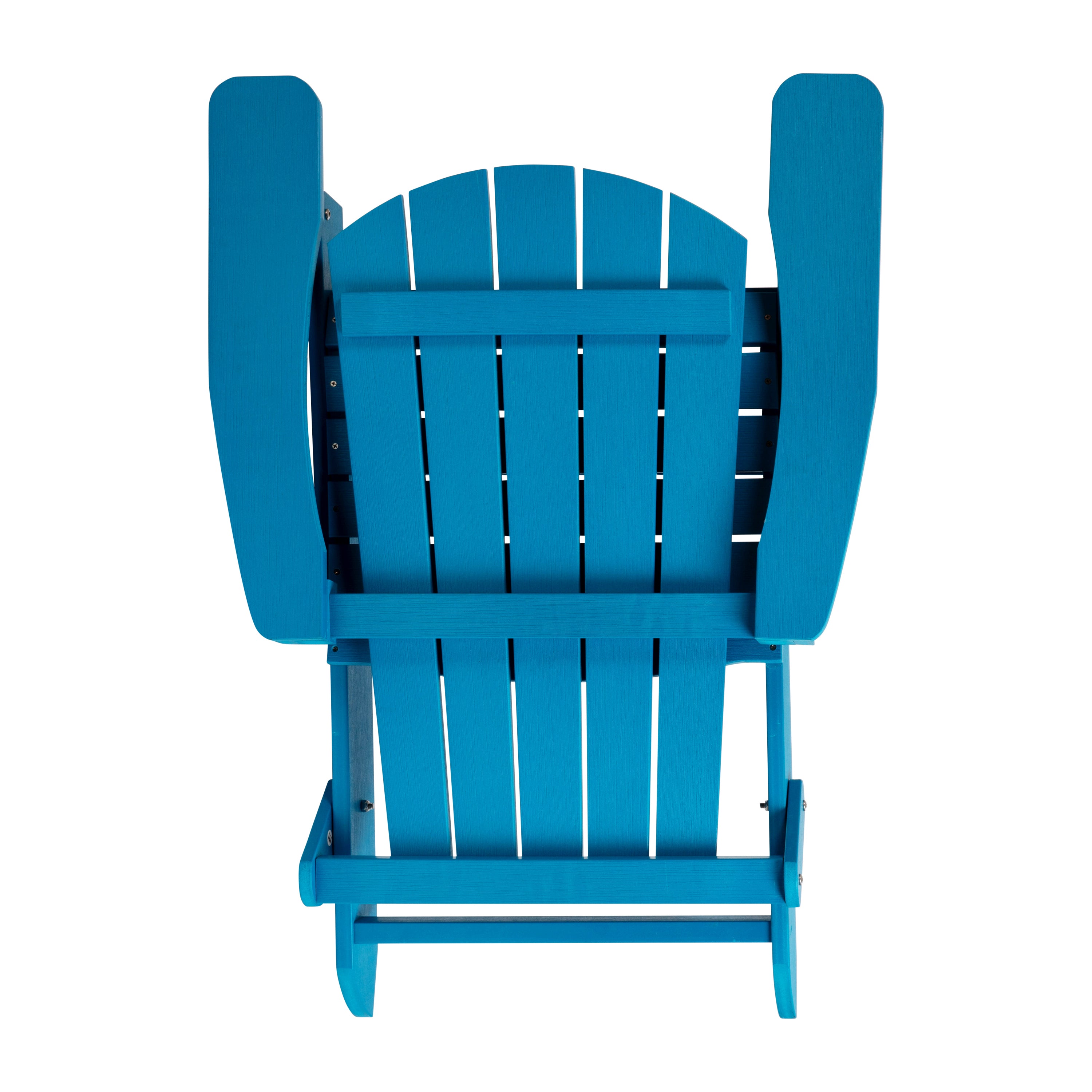 Charlestown Commercial All-Weather Poly Resin Indoor/Outdoor Folding Adirondack Chair in Blue