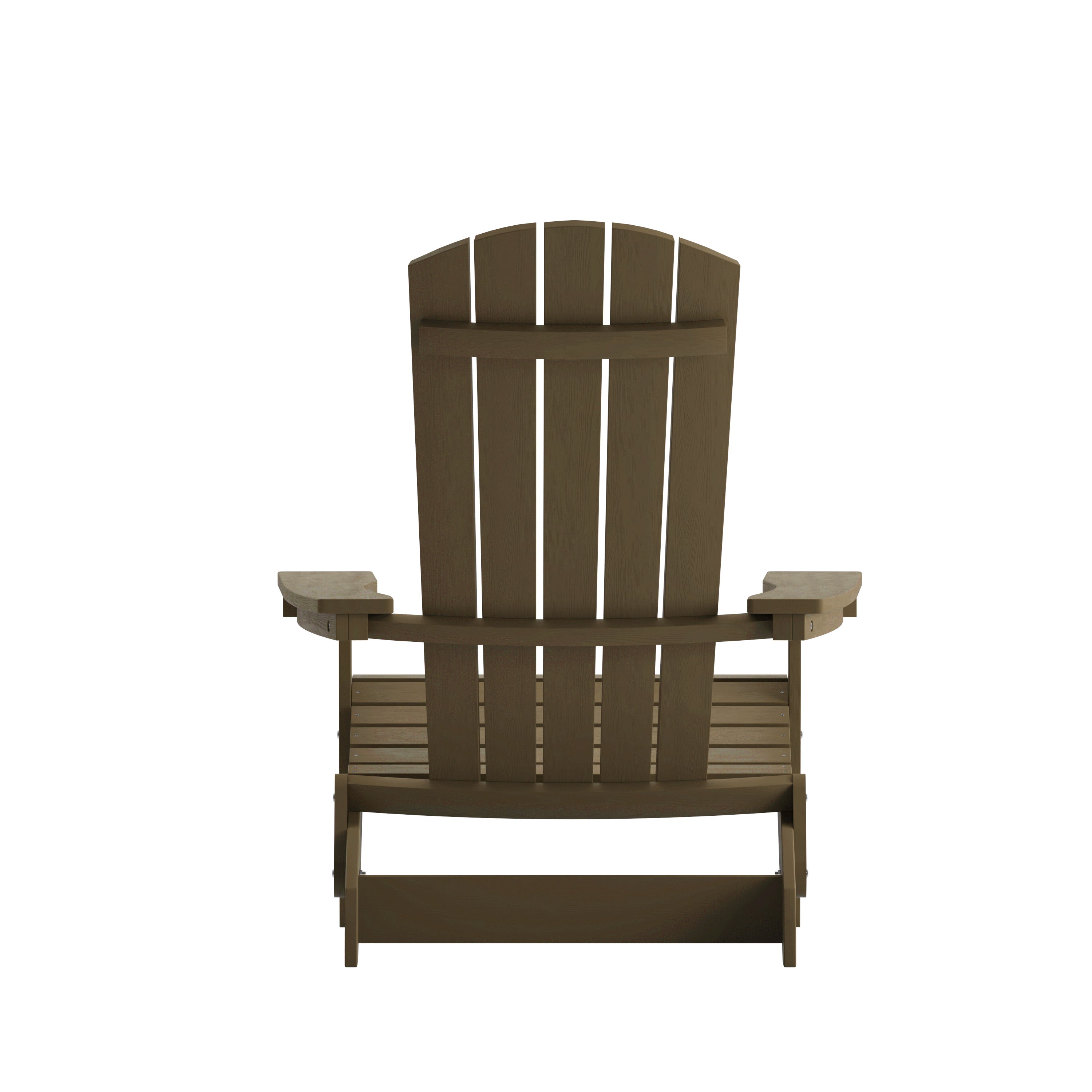 Charlestown Commercial Folding Adirondack Chair - Mahogany - Poly Resin - Indoor/Outdoor - Weather Resistant