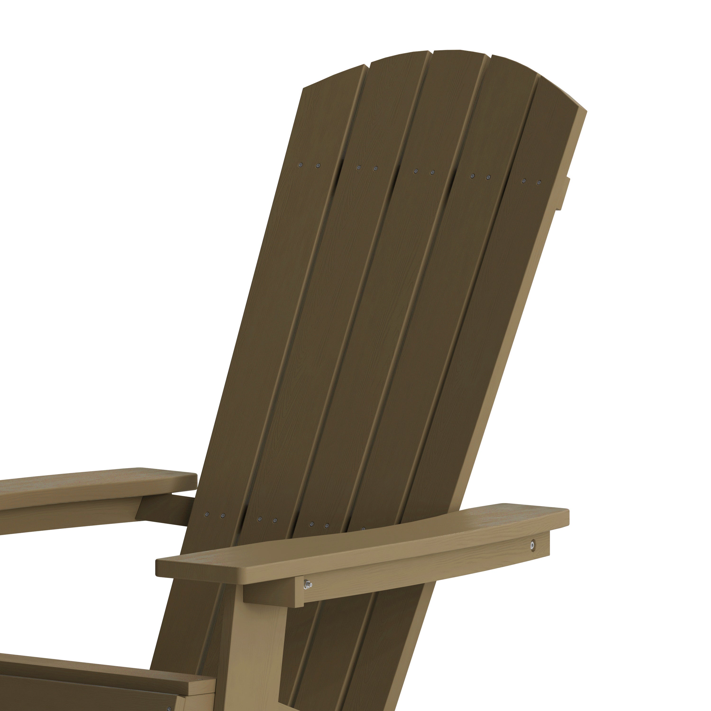 Charlestown Commercial Folding Adirondack Chair - Mahogany - Poly Resin - Indoor/Outdoor - Weather Resistant