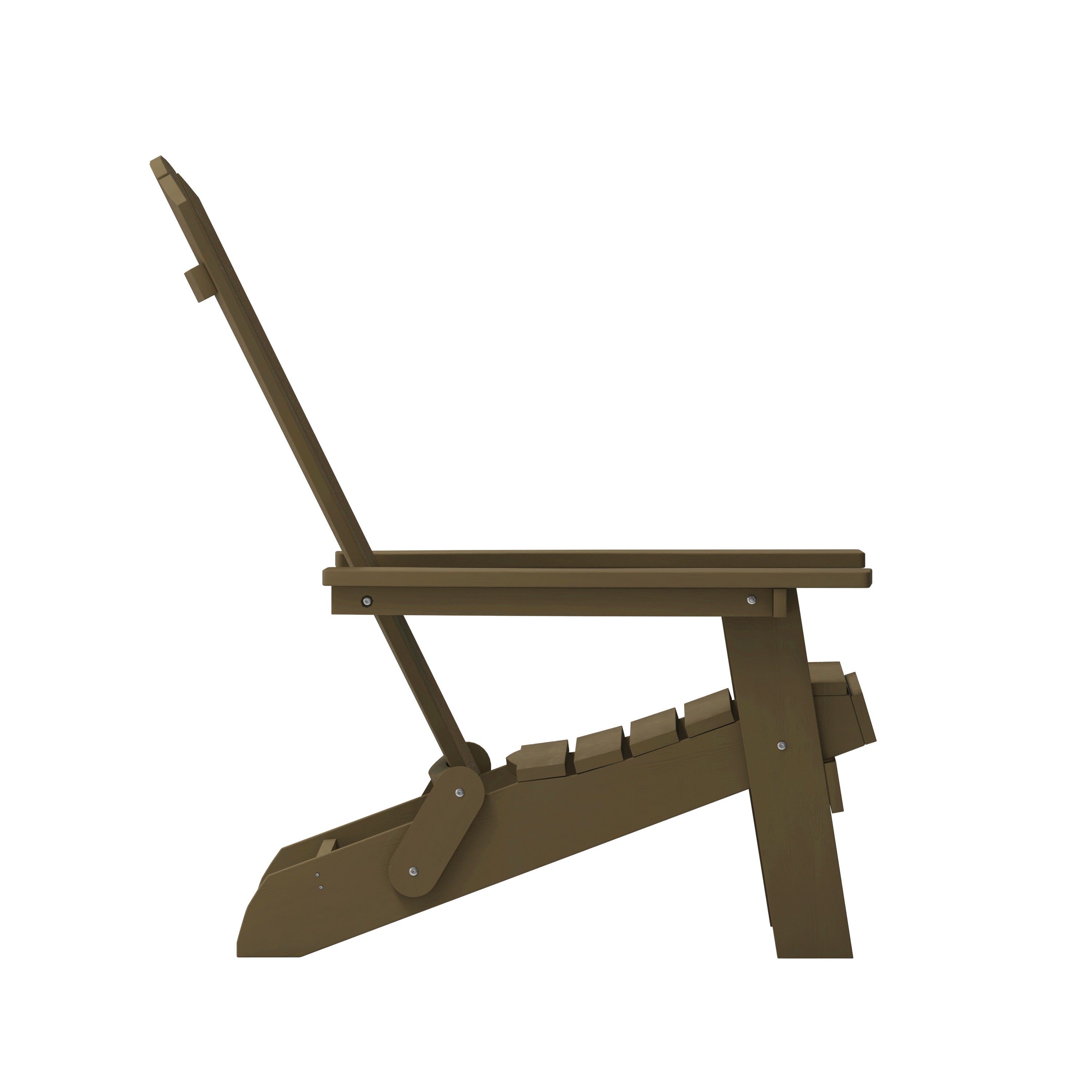 Charlestown Commercial Folding Adirondack Chair - Mahogany - Poly Resin - Indoor/Outdoor - Weather Resistant