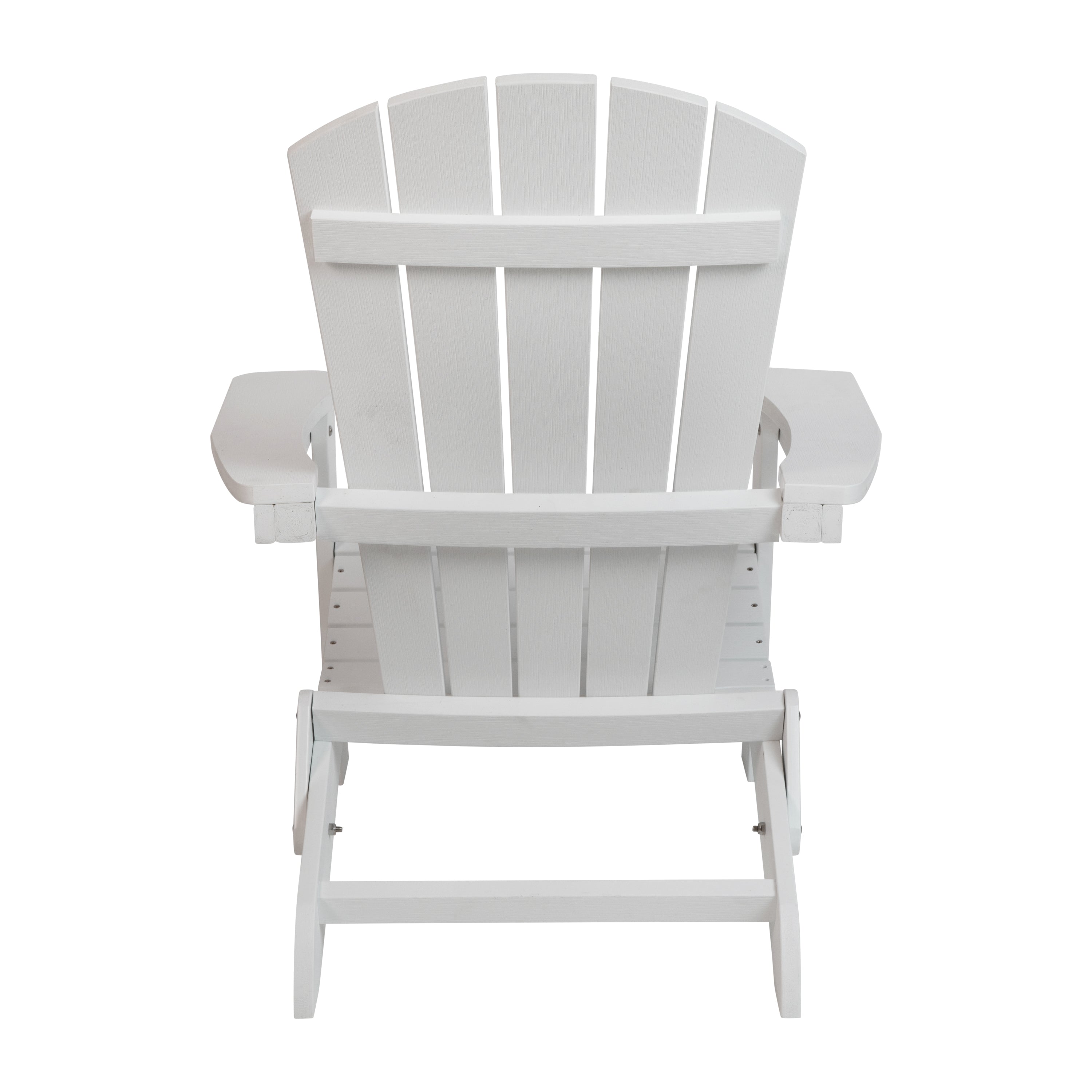 Charlestown Commercial All-Weather Poly Resin Indoor/Outdoor Folding Adirondack Chair in White