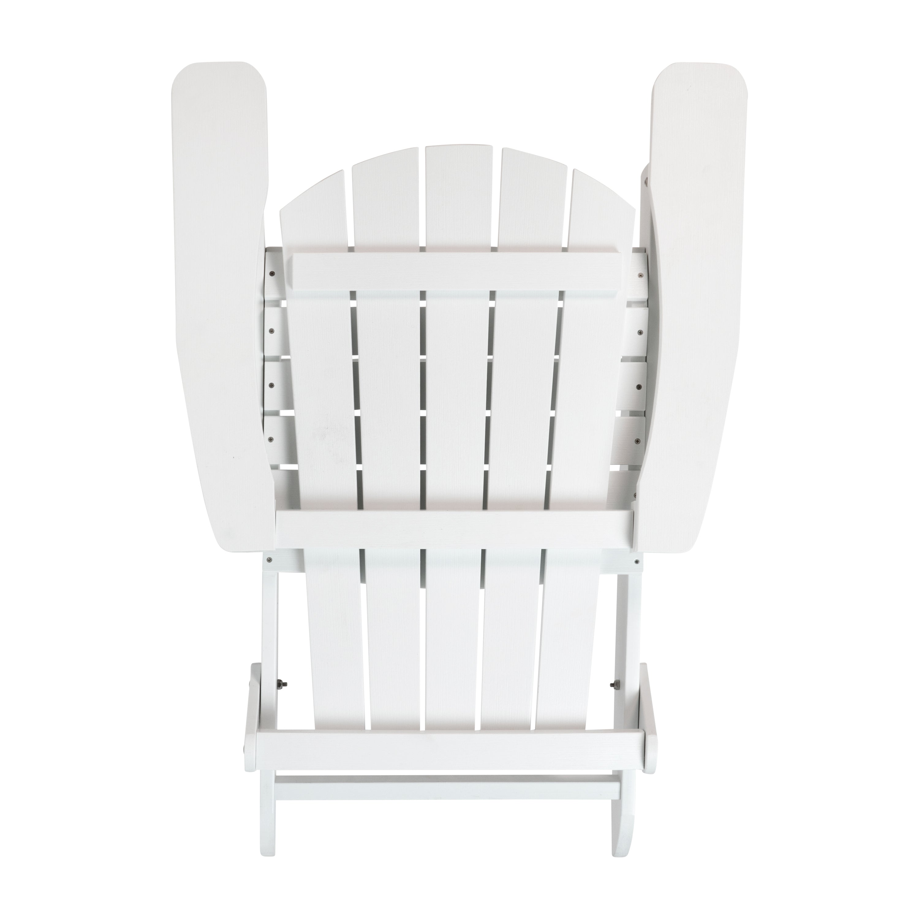 Charlestown Commercial All-Weather Poly Resin Indoor/Outdoor Folding Adirondack Chair in White