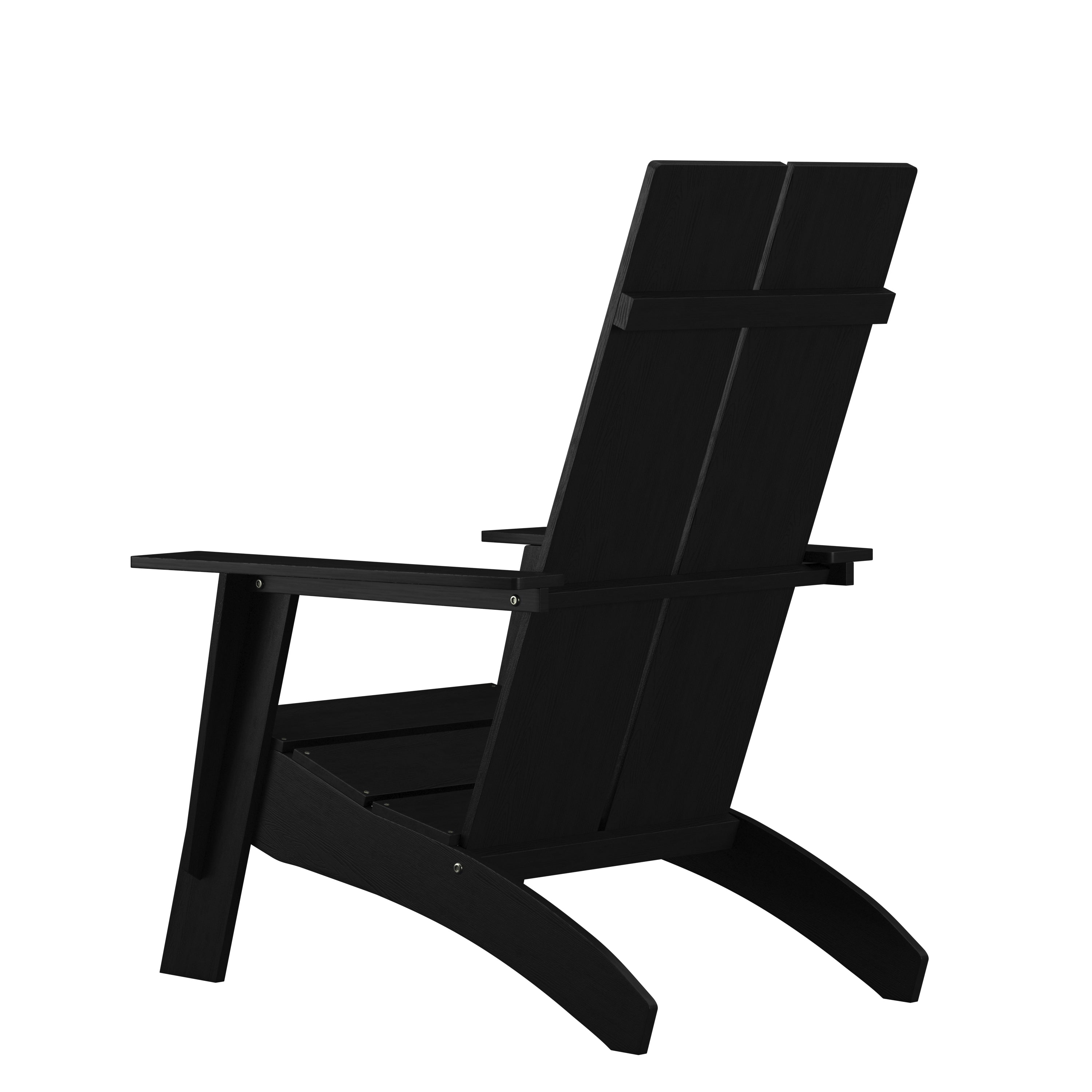 Sawyer Modern Commercial All-Weather Poly Resin Wood Adirondack Chair in Black