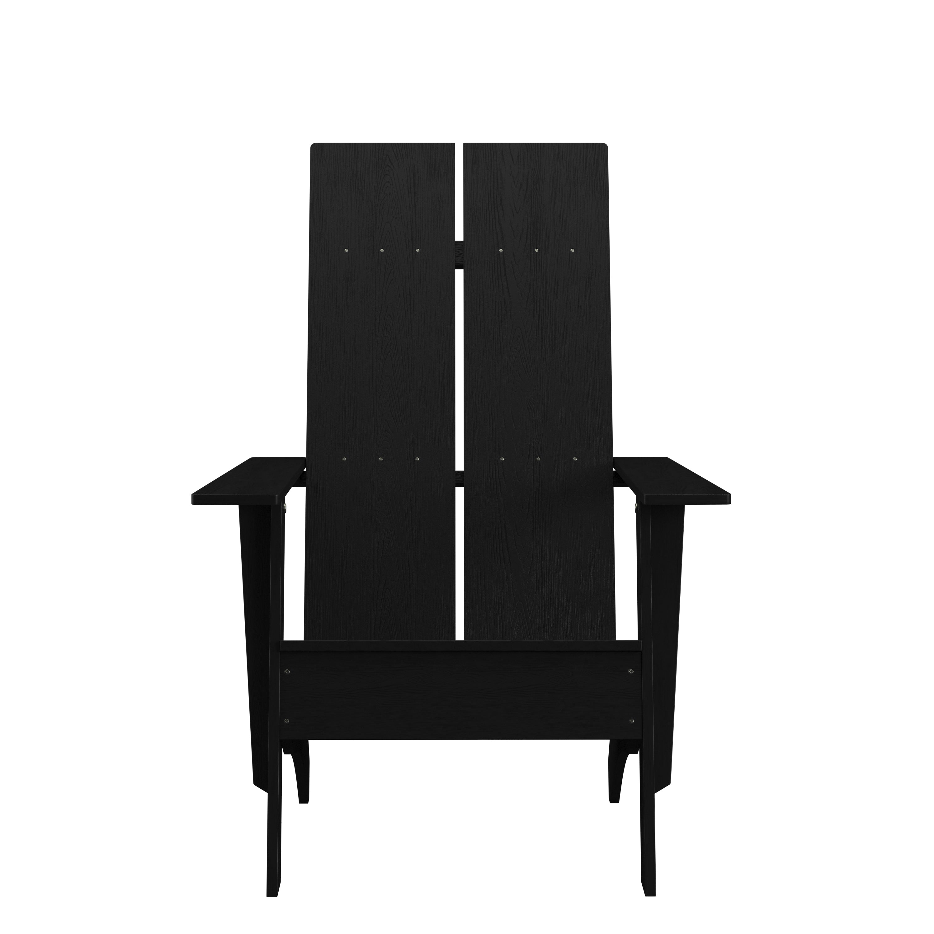 Sawyer Modern Commercial All-Weather Poly Resin Wood Adirondack Chair in Black