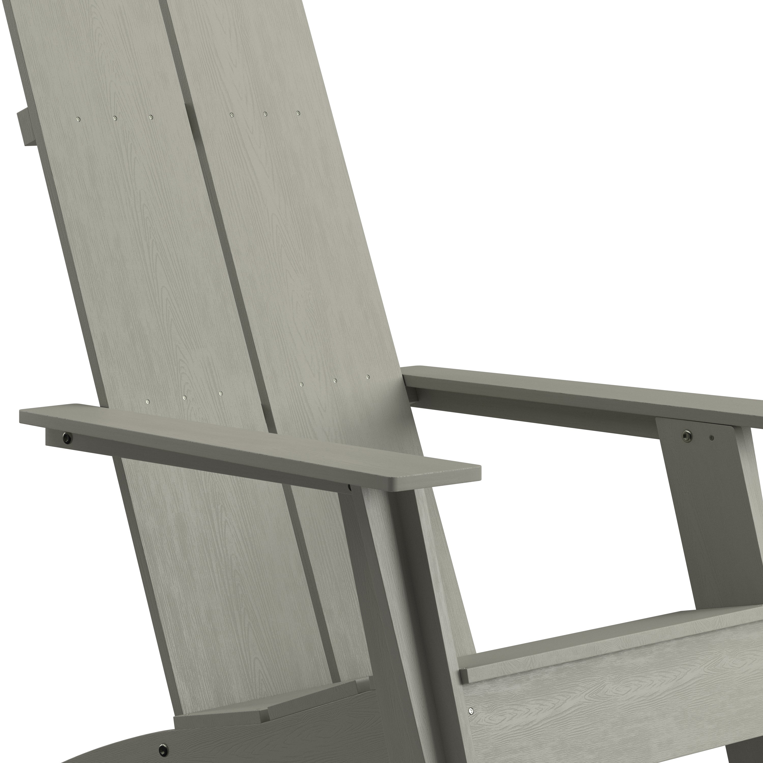 Sawyer Modern Commercial All-Weather Poly Resin Wood Adirondack Chair in Gray