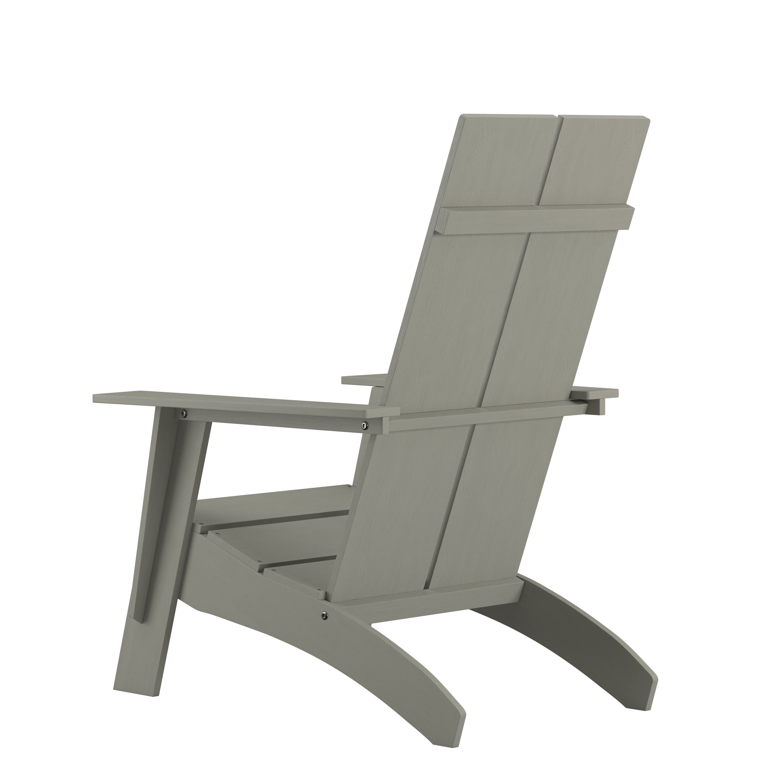Sawyer Modern Commercial All-Weather Poly Resin Wood Adirondack Chair in Gray