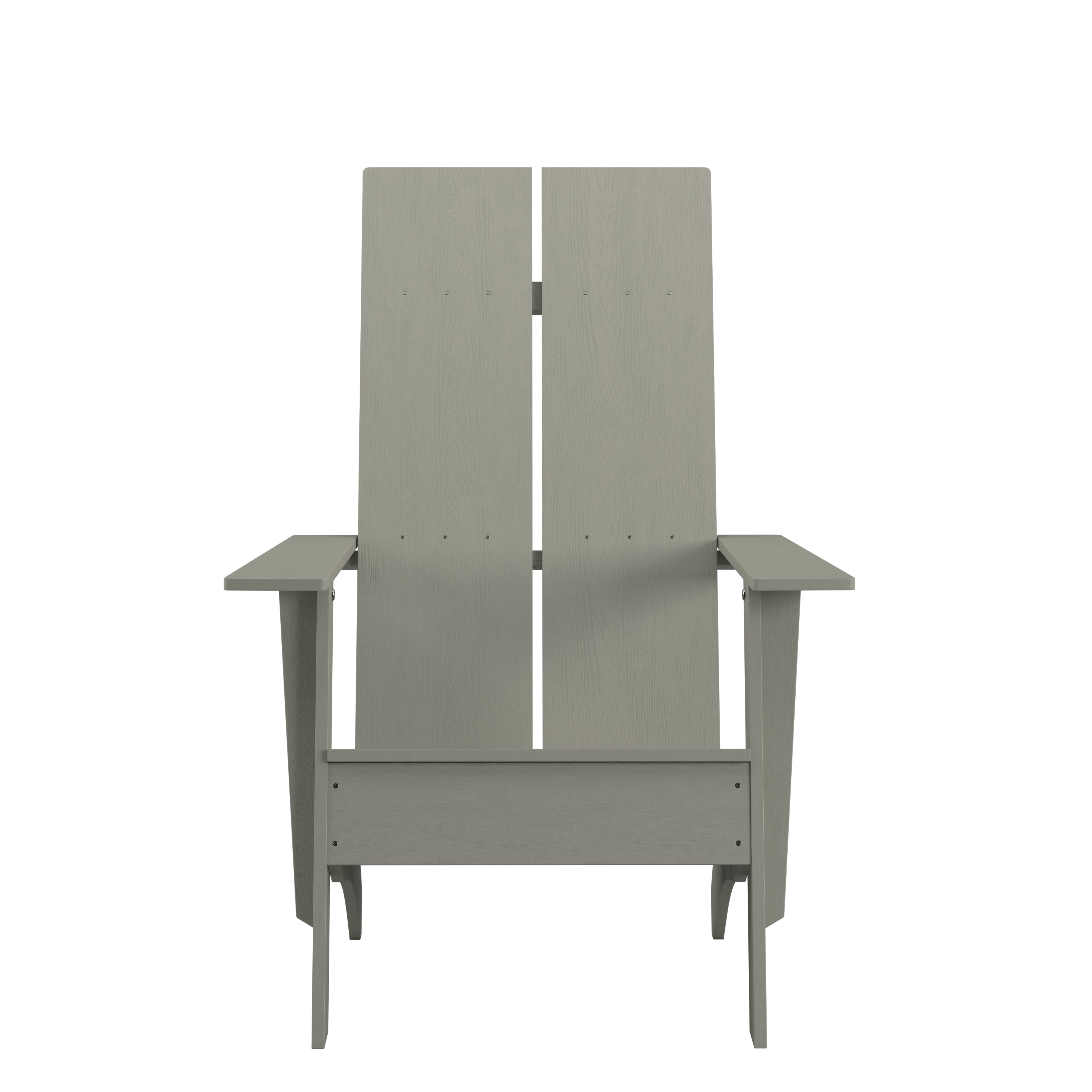 Sawyer Modern Commercial All-Weather Poly Resin Wood Adirondack Chair in Gray