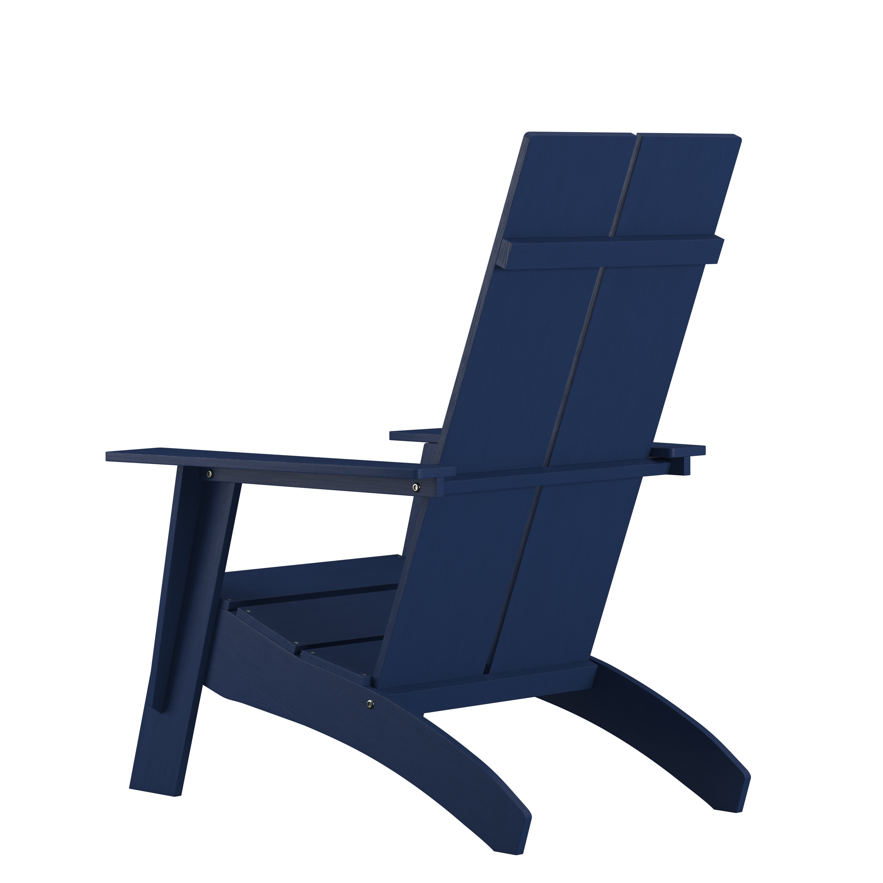 Sawyer Modern Commercial All-Weather Poly Resin Wood Adirondack Chair in Navy