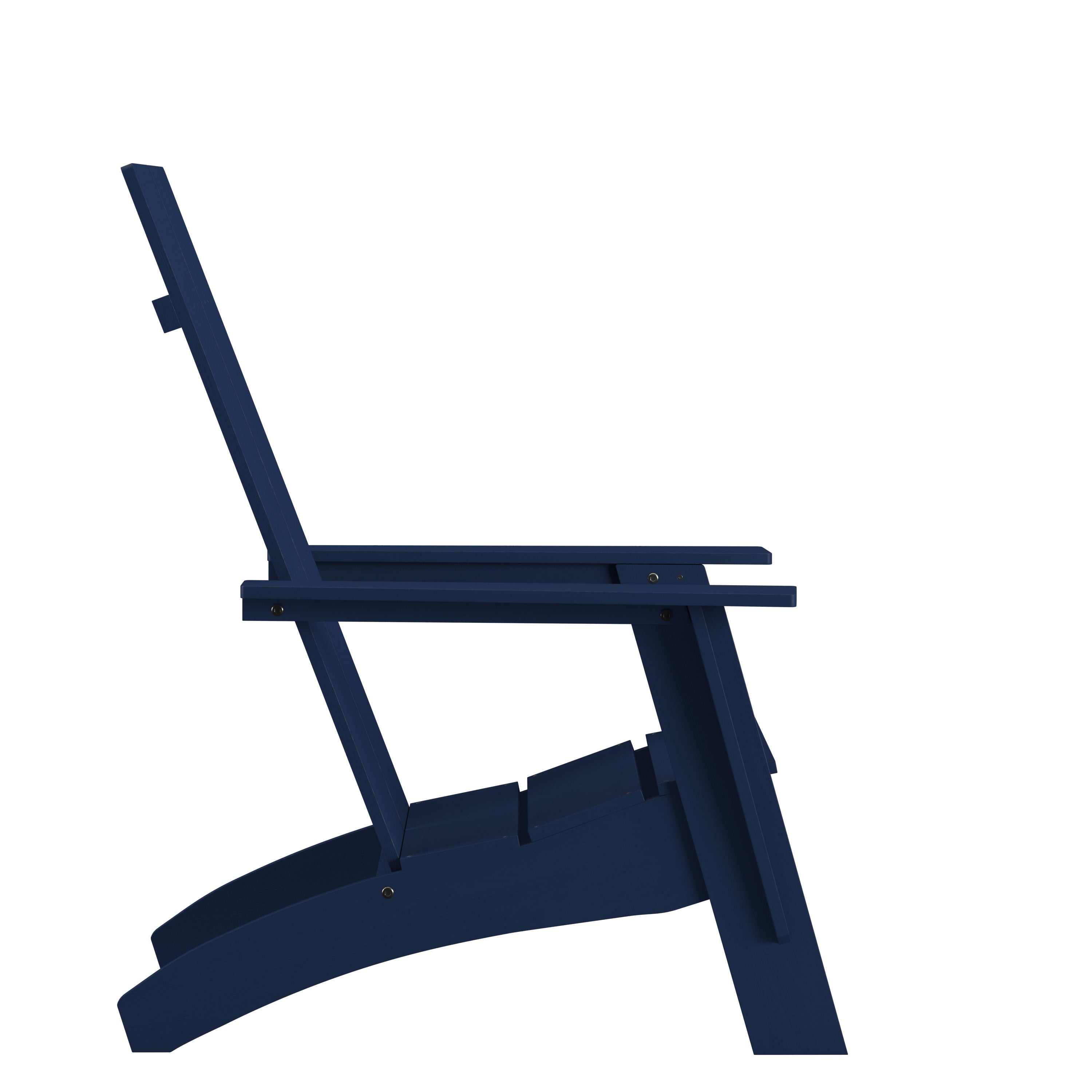 Sawyer Modern Commercial All-Weather Poly Resin Wood Adirondack Chair in Navy