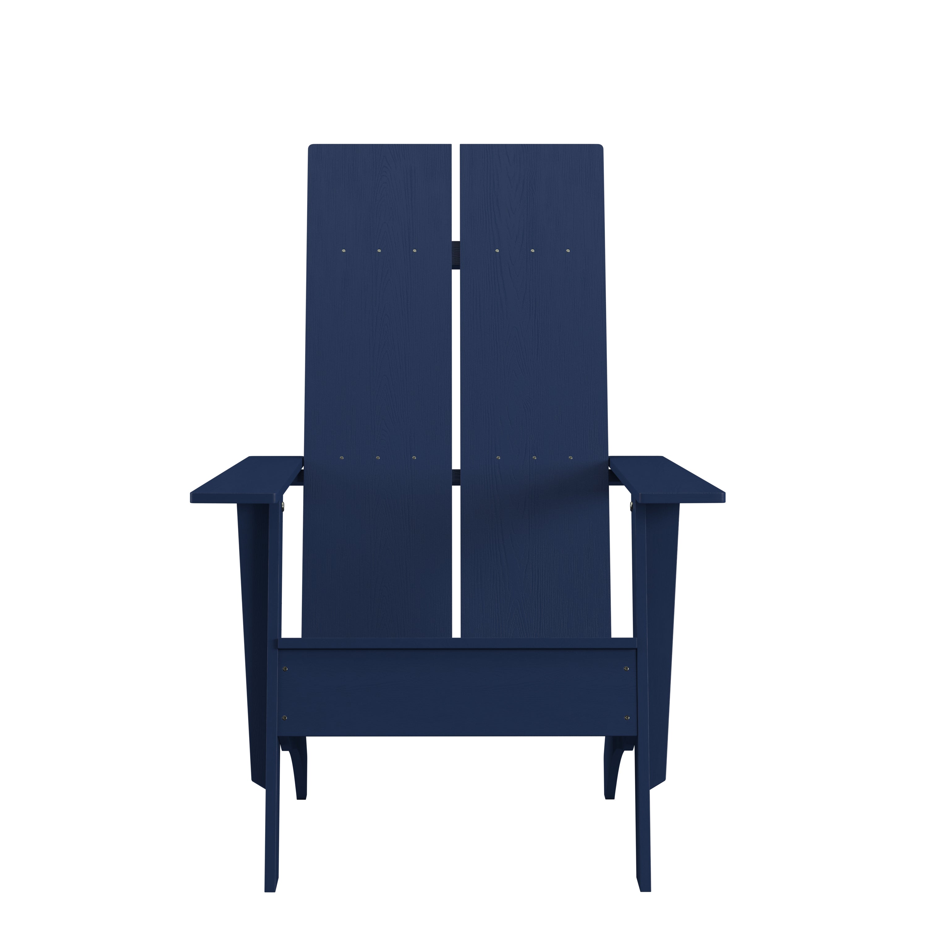 Sawyer Modern Commercial All-Weather Poly Resin Wood Adirondack Chair in Navy