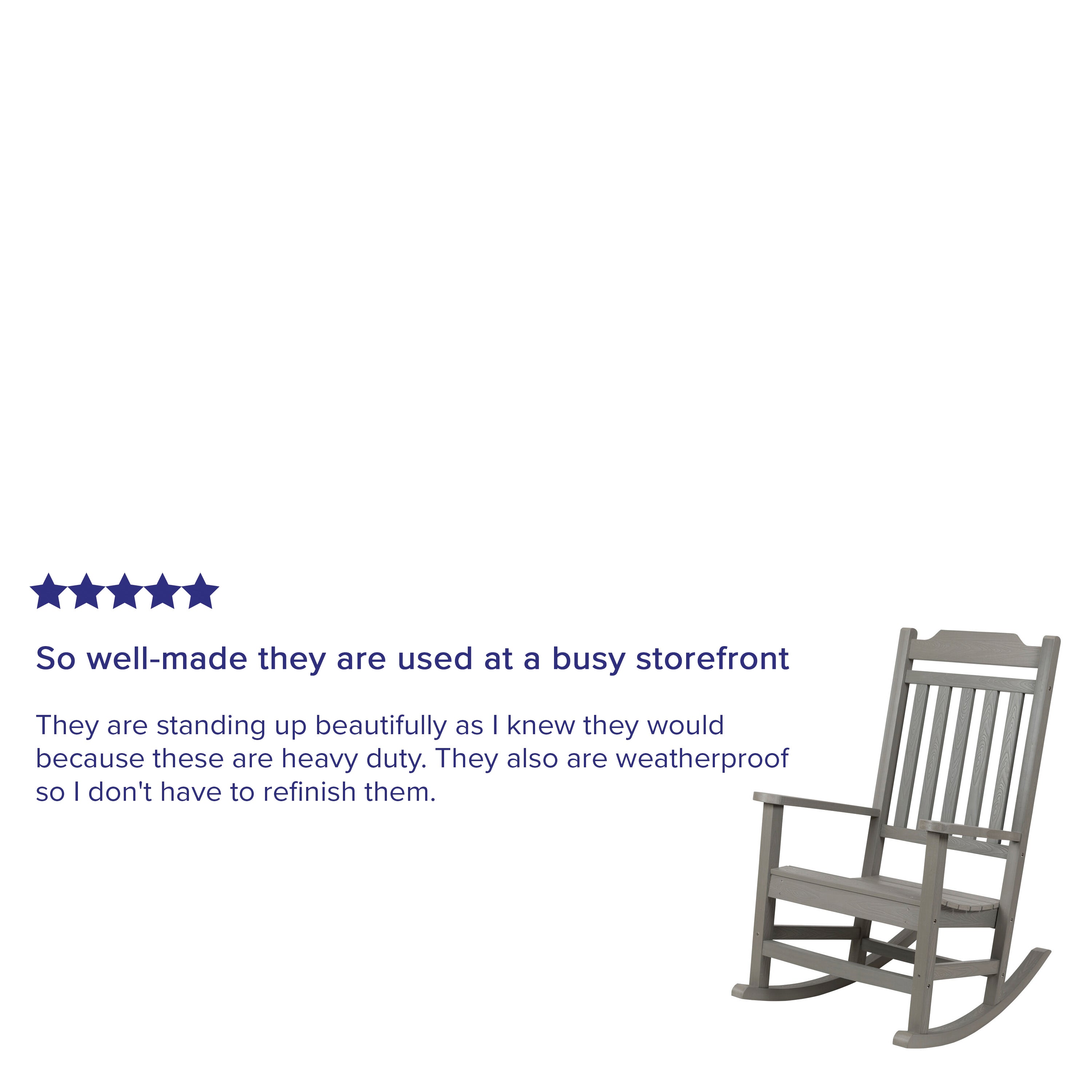 Winston All-Weather Poly Resin Rocking Chair in Gray
