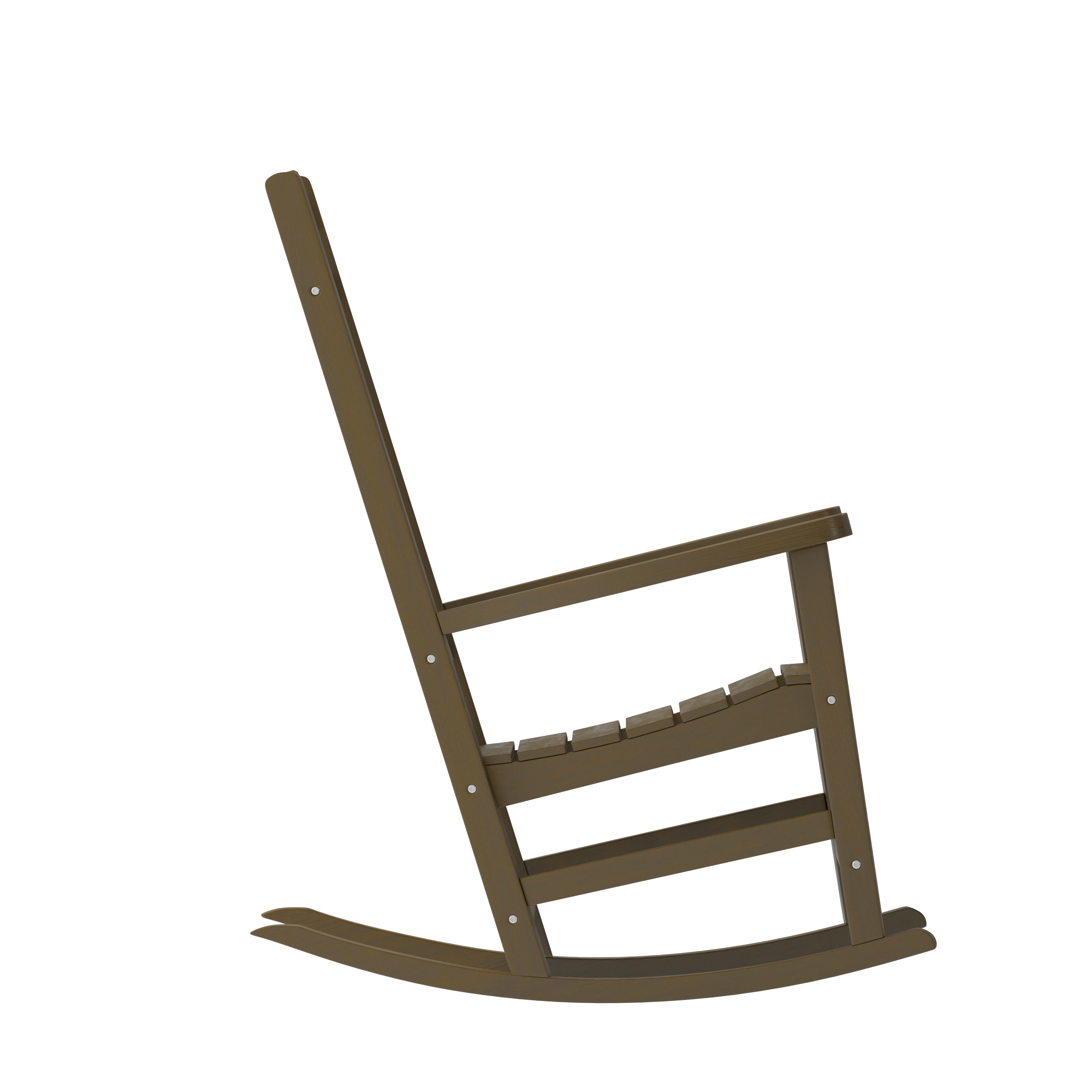 Winston All-Weather Poly Resin Rocking Chair in Mahogany