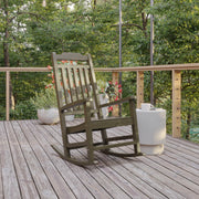 Winston All-Weather Poly Resin Rocking Chair in Mahogany