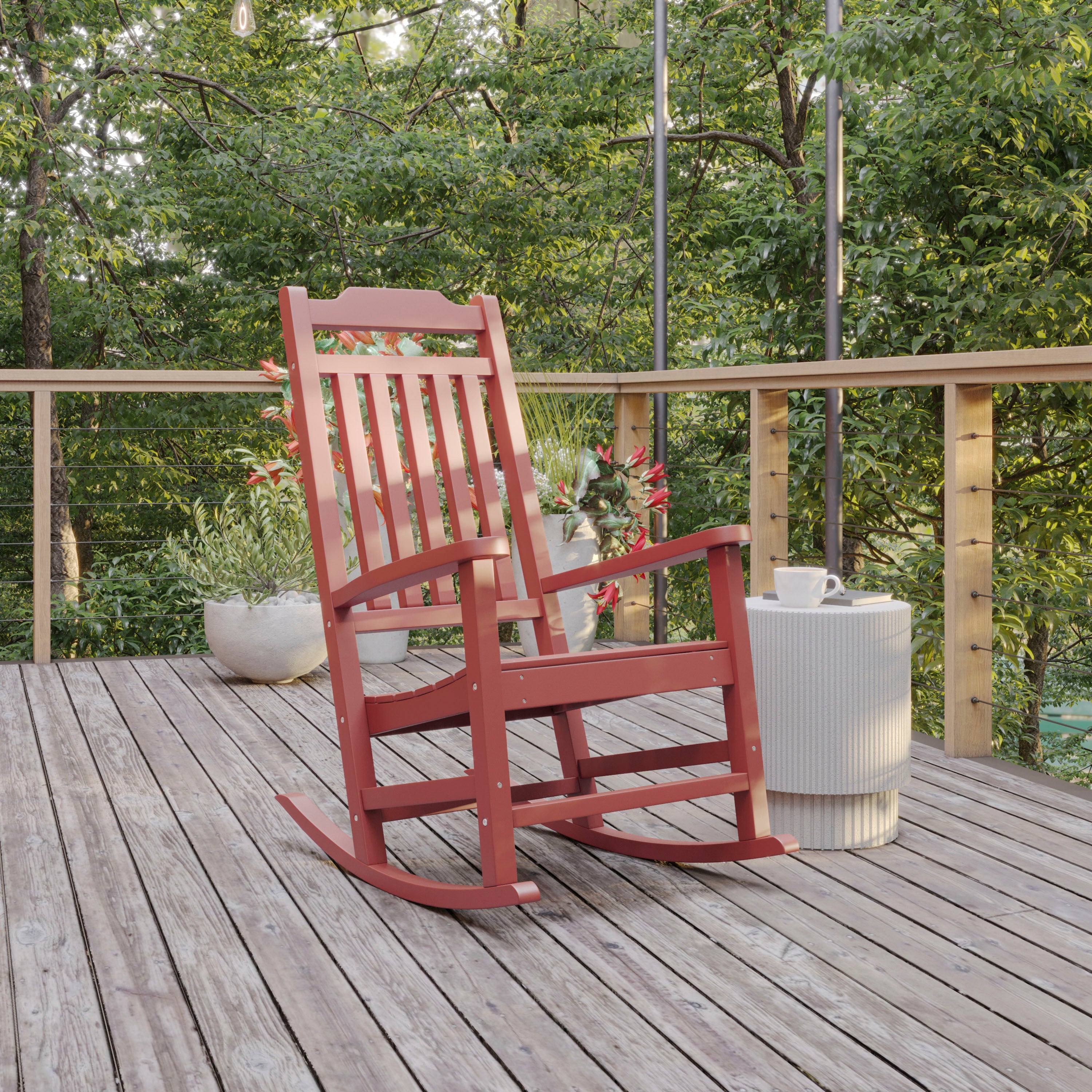 Winston All-Weather Poly Resin Rocking Chair in Red