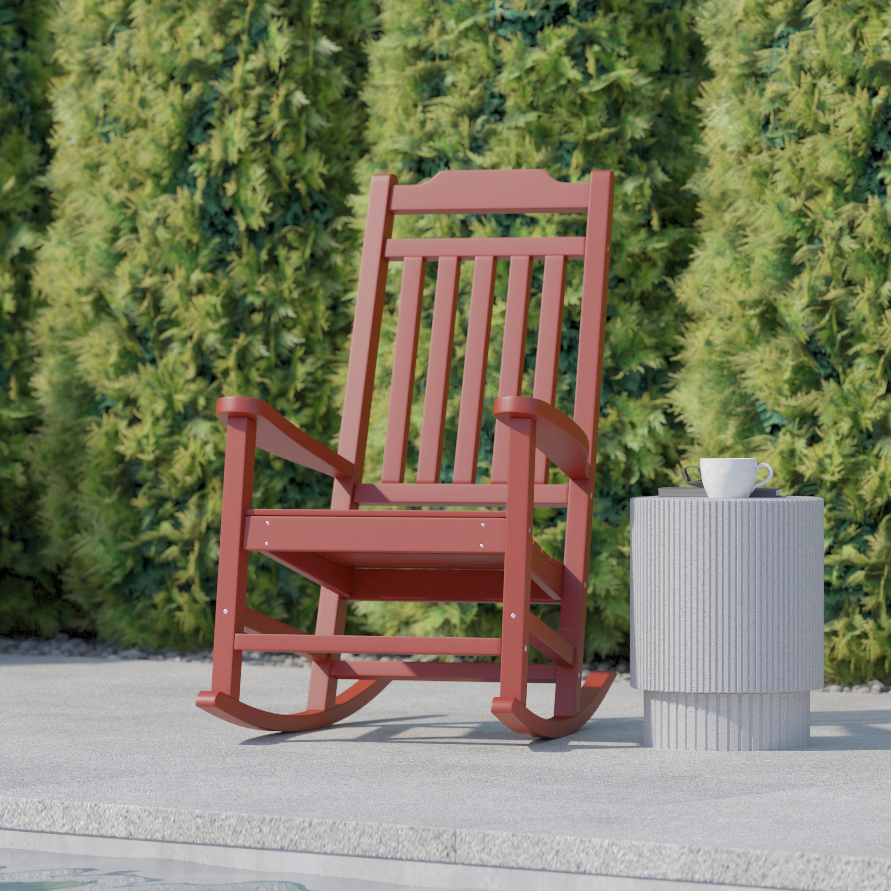 Winston All-Weather Poly Resin Rocking Chair in Red