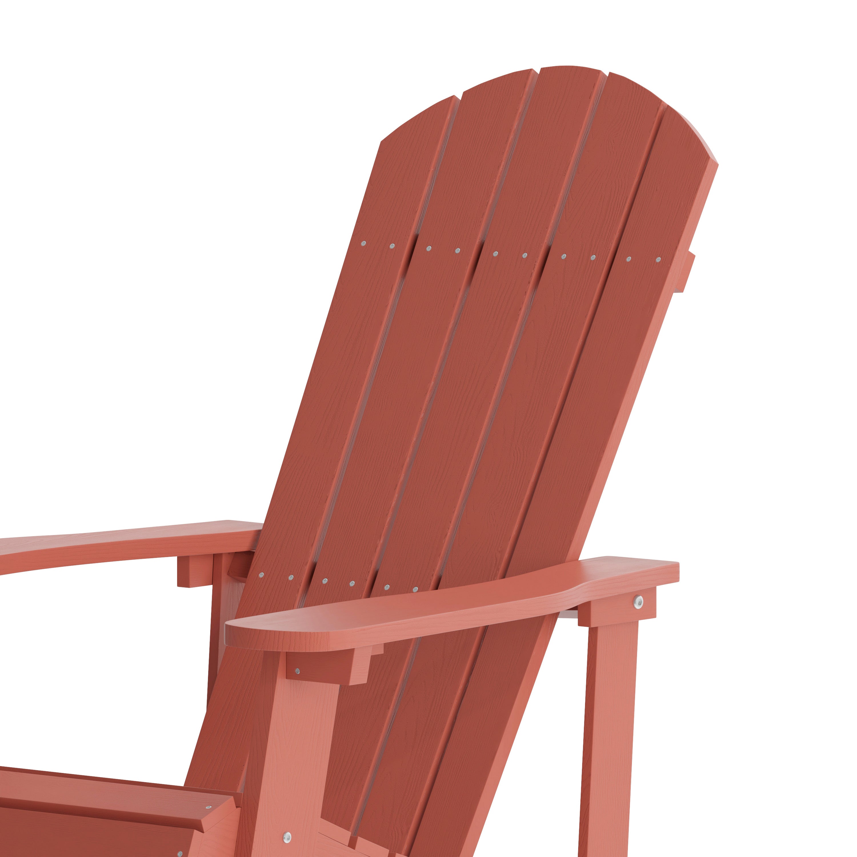 Savannah Poly Resin Wood Adirondack Rocking Chair - All Weather Red Polystyrene - Stainless Steel Hardware