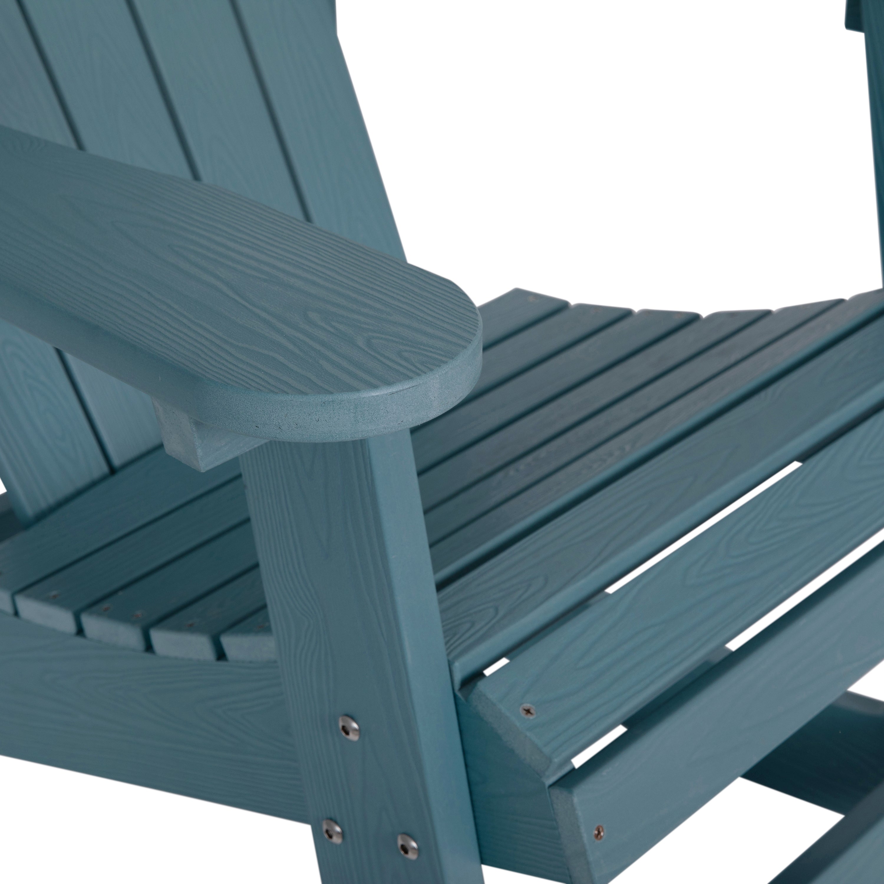 Savannah Commercial Grade All-Weather Poly Resin Wood Adirondack Rocking Chair with Rust Resistant Stainless Steel Hardware in Sea Foam - Set of 2