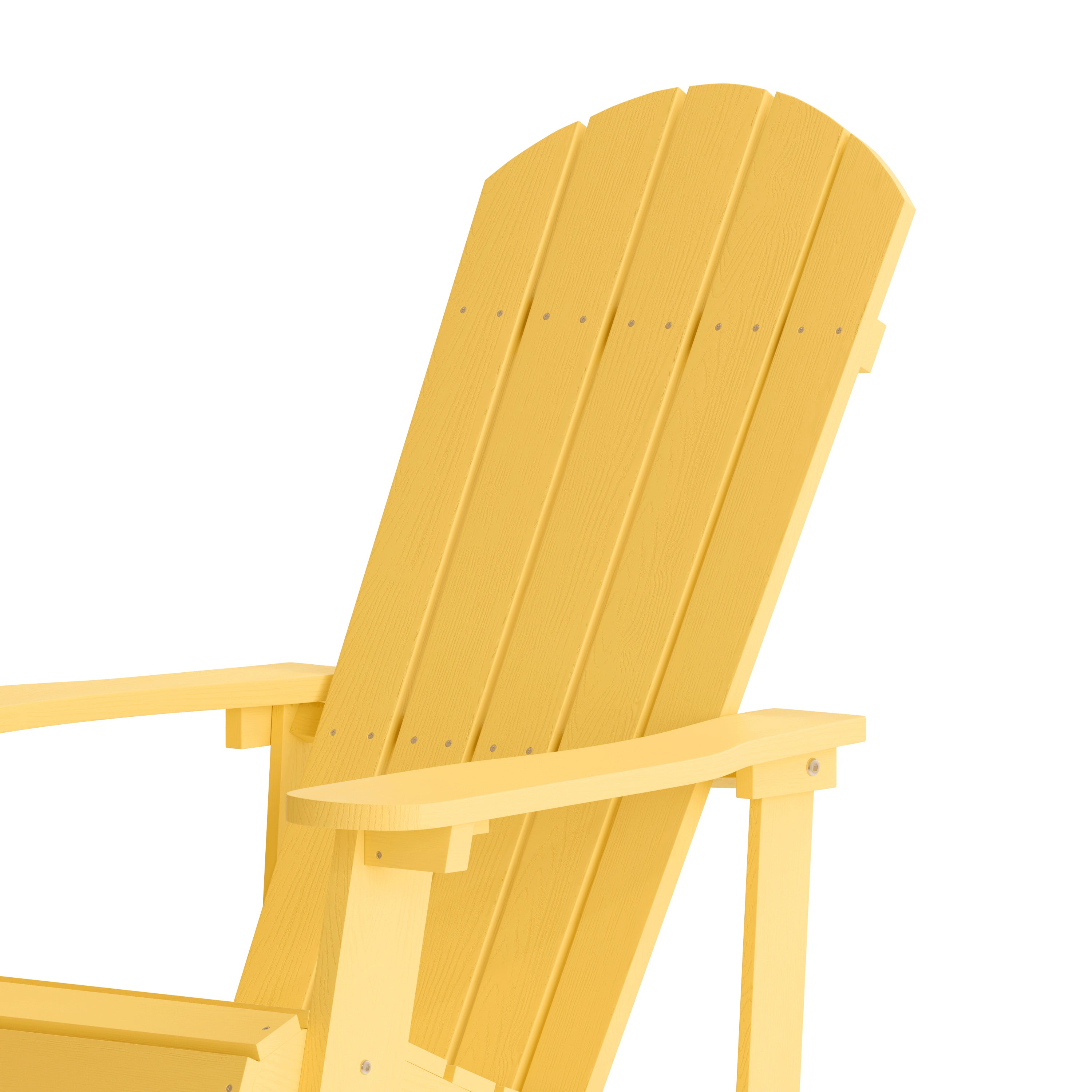Savannah Poly Resin Wood Adirondack Rocking Chair - All Weather Yellow Polystyrene - Stainless Steel Hardware - Set of 2