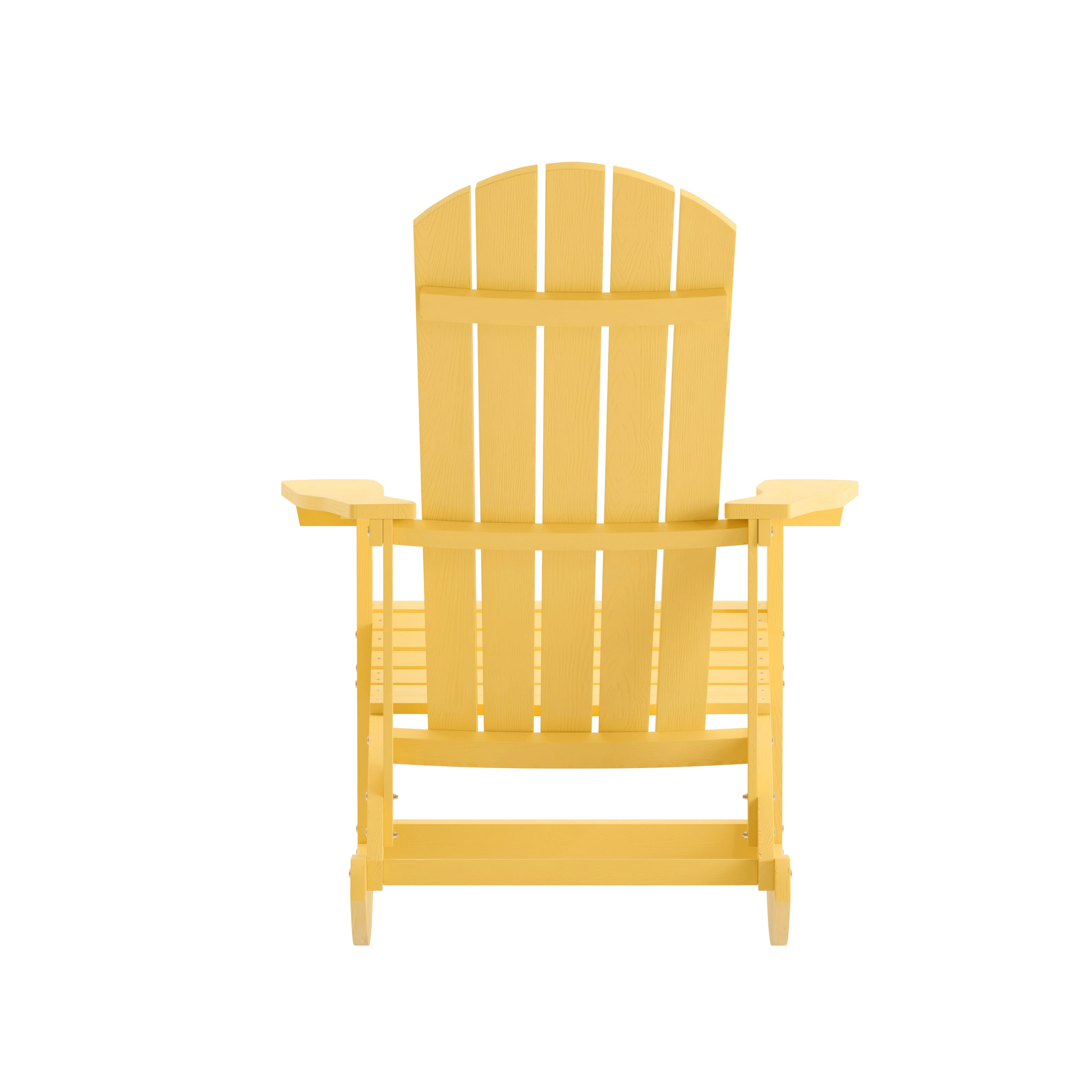 Savannah Poly Resin Wood Adirondack Rocking Chair - All Weather Yellow Polystyrene - Stainless Steel Hardware