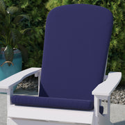 Charlestown Set of 2 All Weather Indoor/Outdoor High Back Adirondack Chair Cushions, Patio Furniture Replacement Cushions - Blue