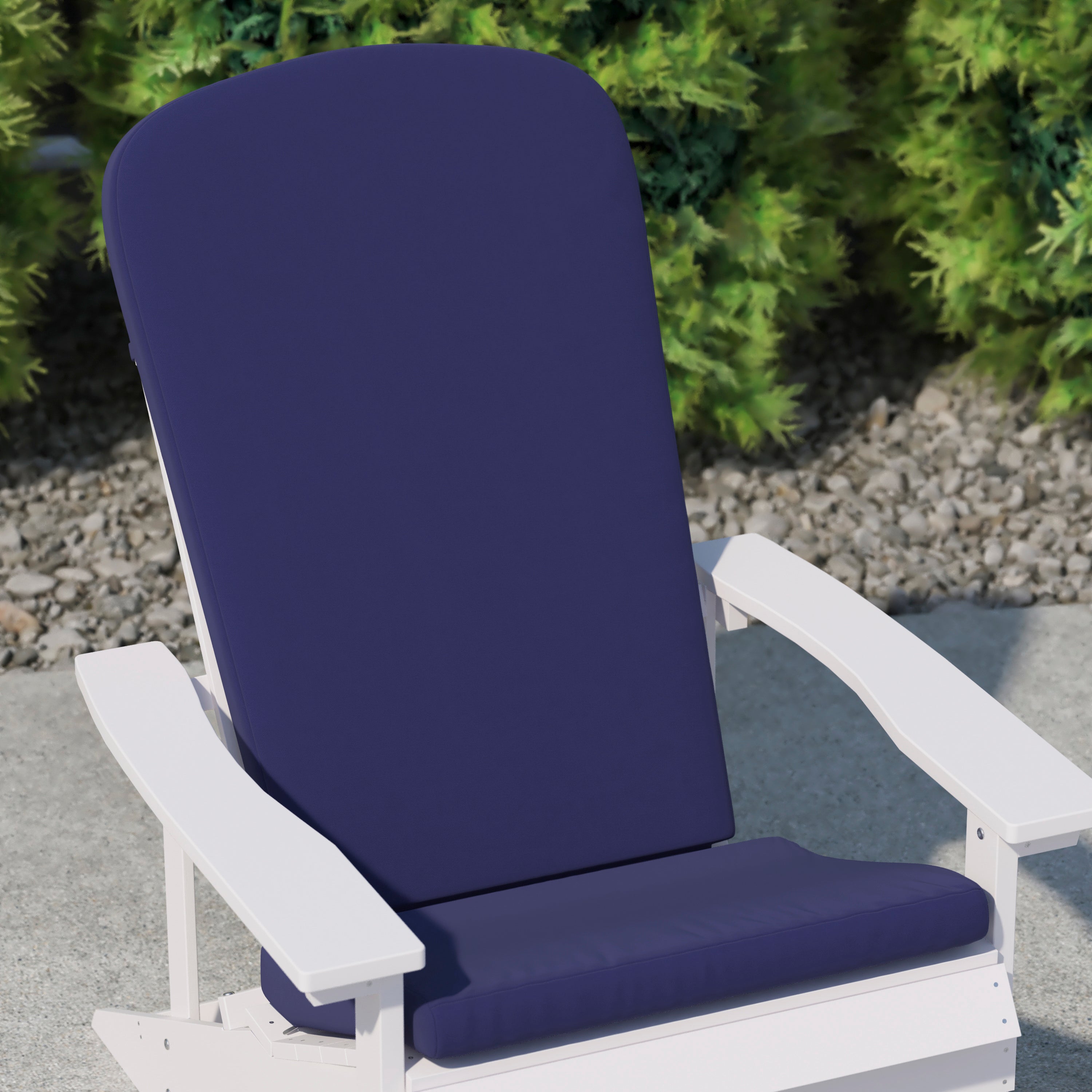 Charlestown Set of 2 All Weather Indoor/Outdoor High Back Adirondack Chair Cushions, Patio Furniture Replacement Cushions - Blue