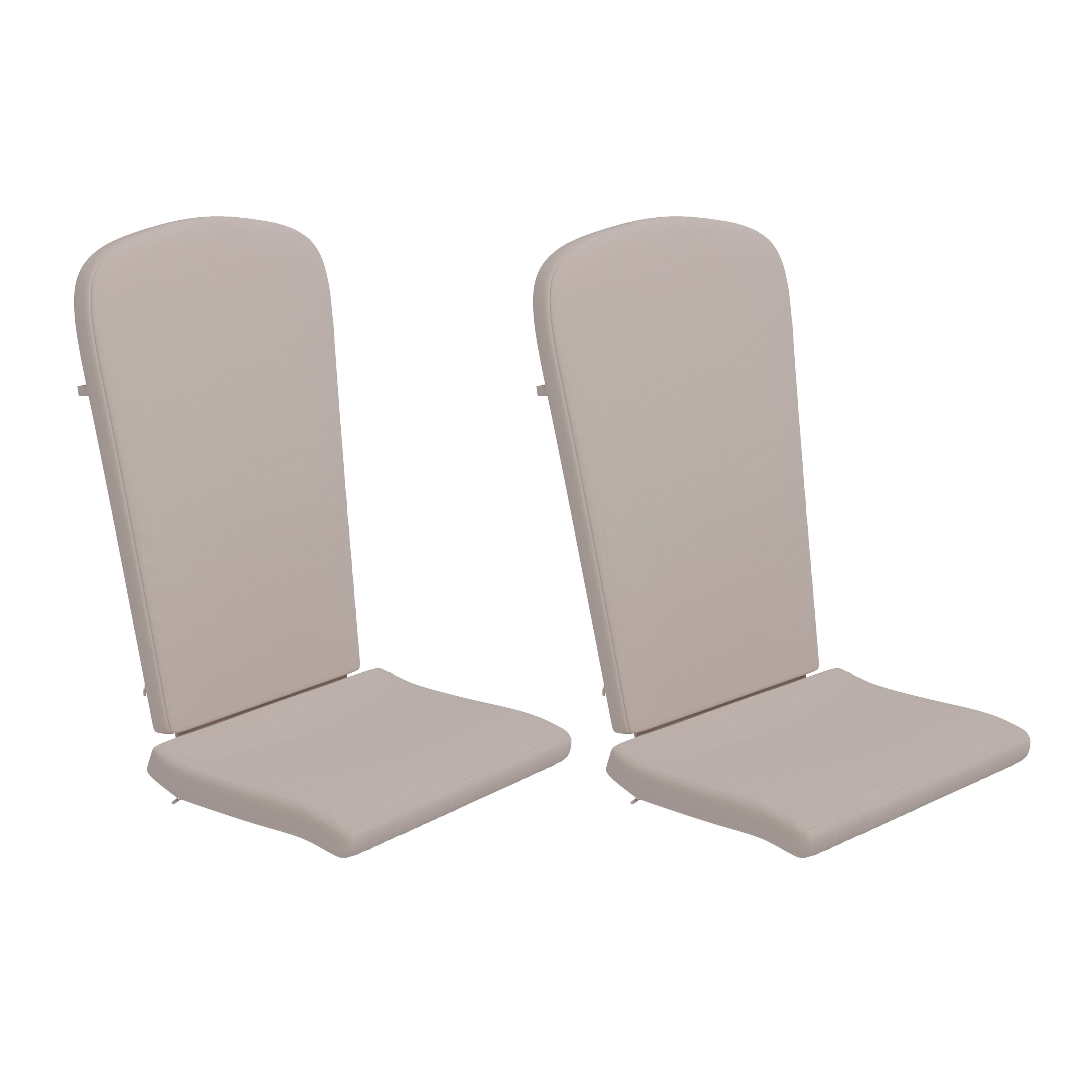 Charlestown Set of 2 All Weather Indoor/Outdoor High Back Adirondack Chair Cushions, Patio Furniture Replacement Cushions - Cream