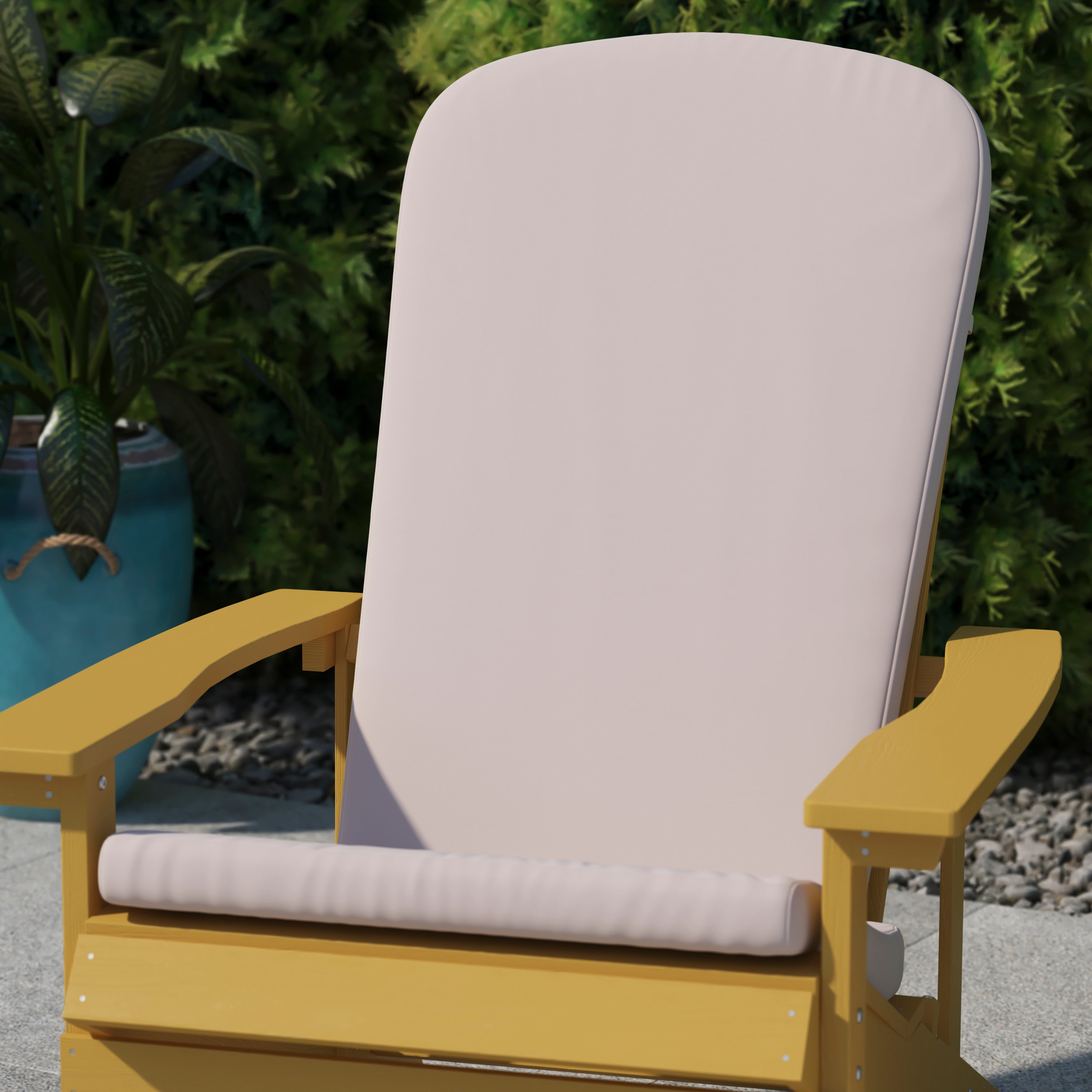 Charlestown Set of 2 All Weather Indoor/Outdoor High Back Adirondack Chair Cushions, Patio Furniture Replacement Cushions - Cream