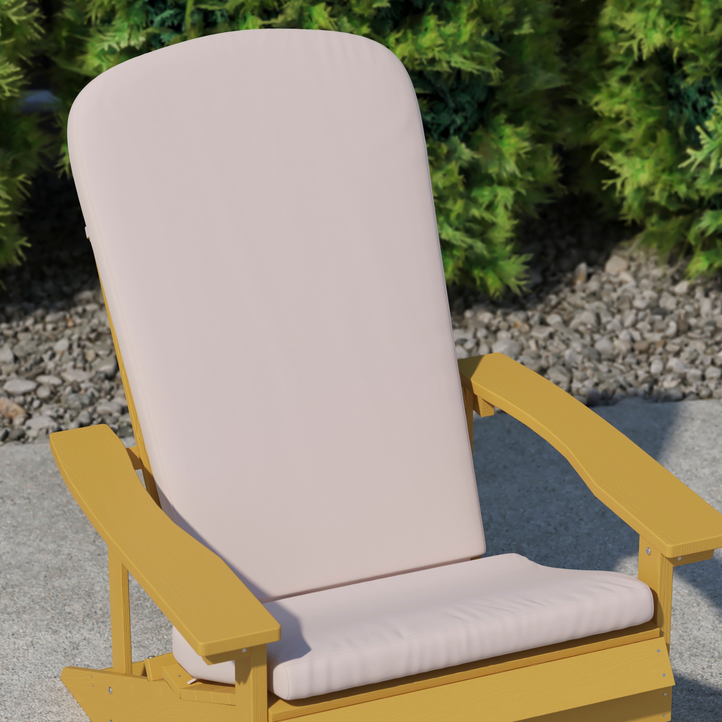 Charlestown Set of 2 All Weather Indoor/Outdoor High Back Adirondack Chair Cushions, Patio Furniture Replacement Cushions - Cream