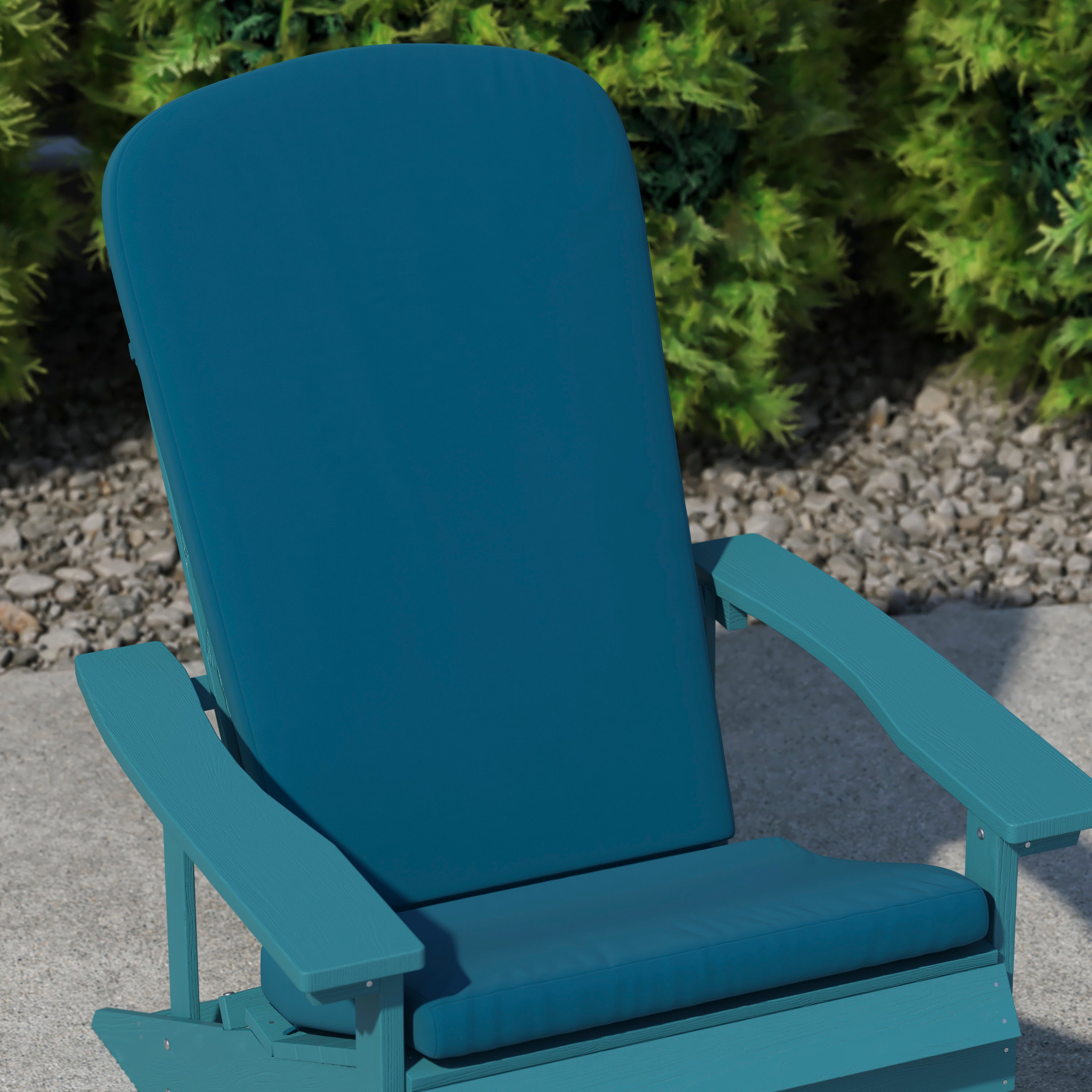 Charlestown Set of 2 All Weather Indoor/Outdoor High Back Adirondack Chair Cushions, Patio Furniture Replacement Cushions - Teal