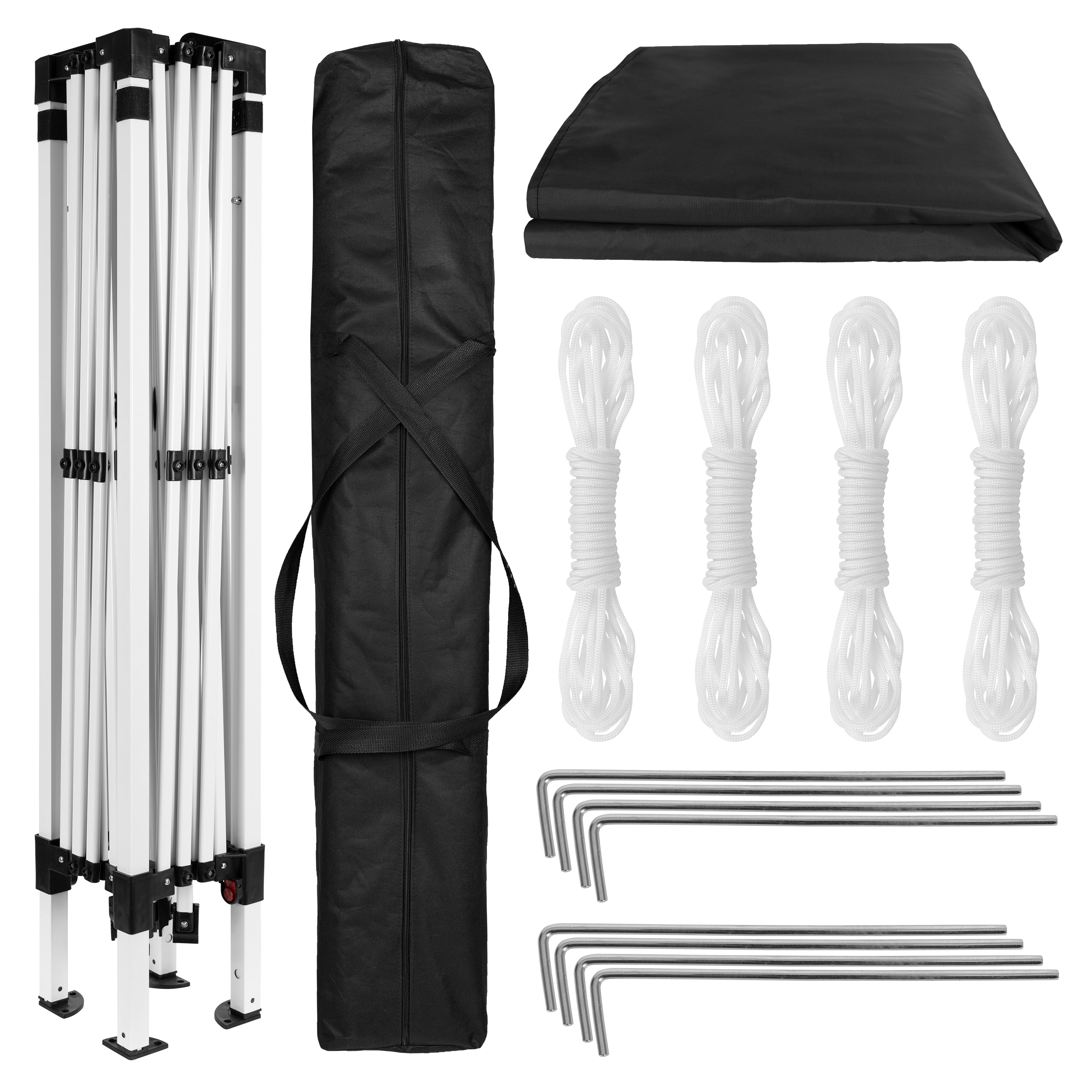 Harris 10'x10' Black Outdoor Pop Up Event Slanted Leg Canopy Tent with Carry Bag