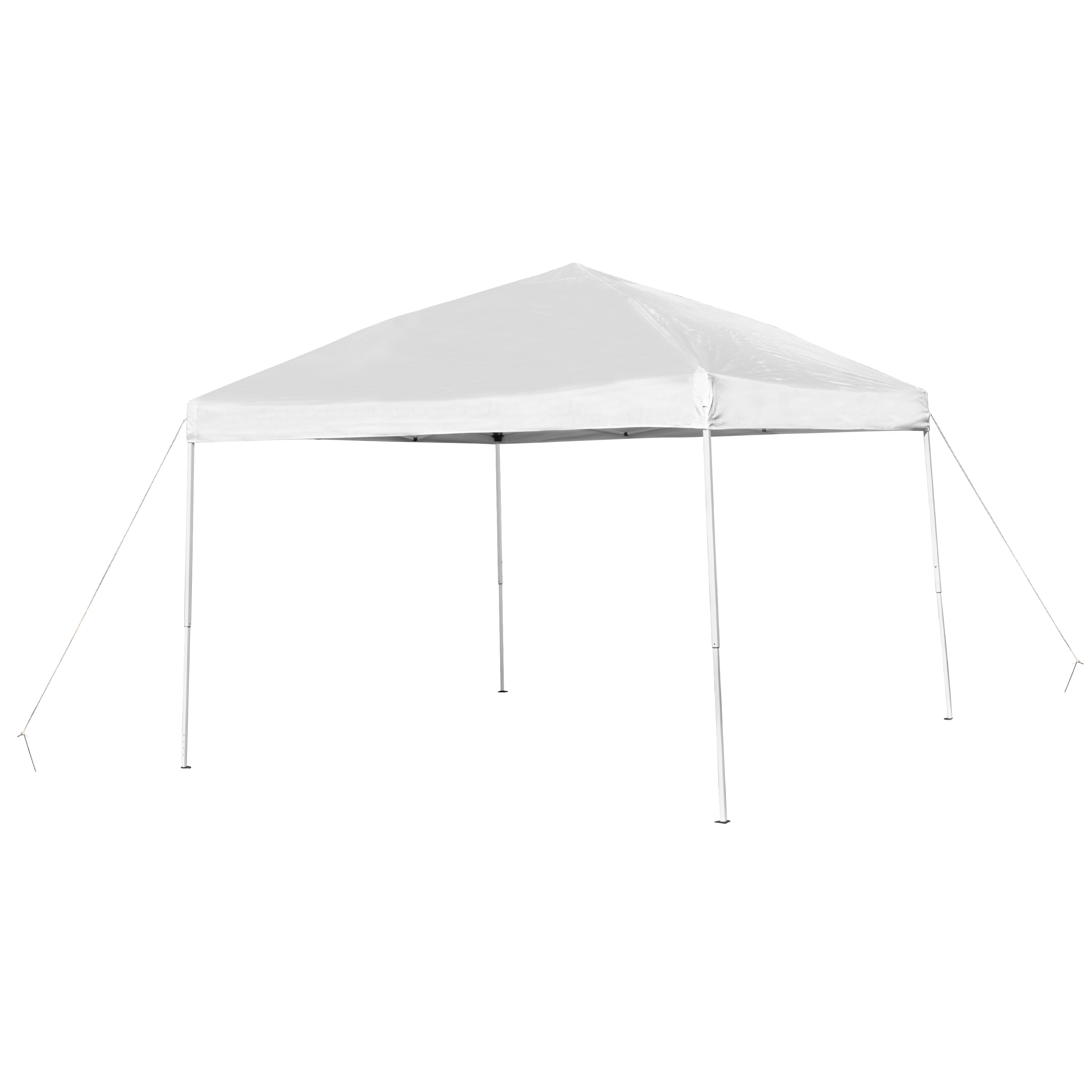 Harris 10'x10' White Outdoor Pop Up Event Slanted Leg Canopy Tent with Carry Bag
