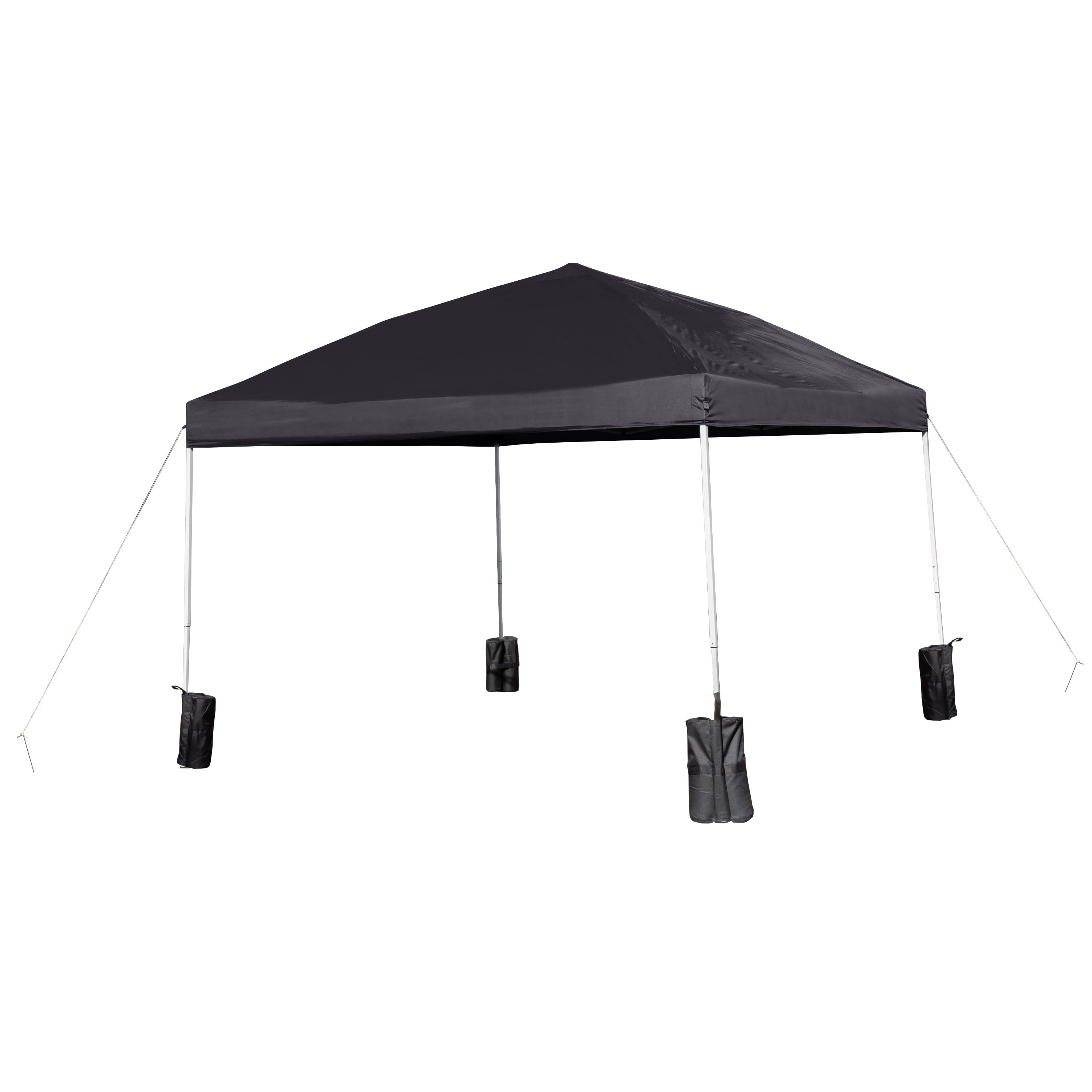 Harris 10'x10' Black Pop Up Event Straight Leg Canopy Tent with Sandbags and Wheeled Case