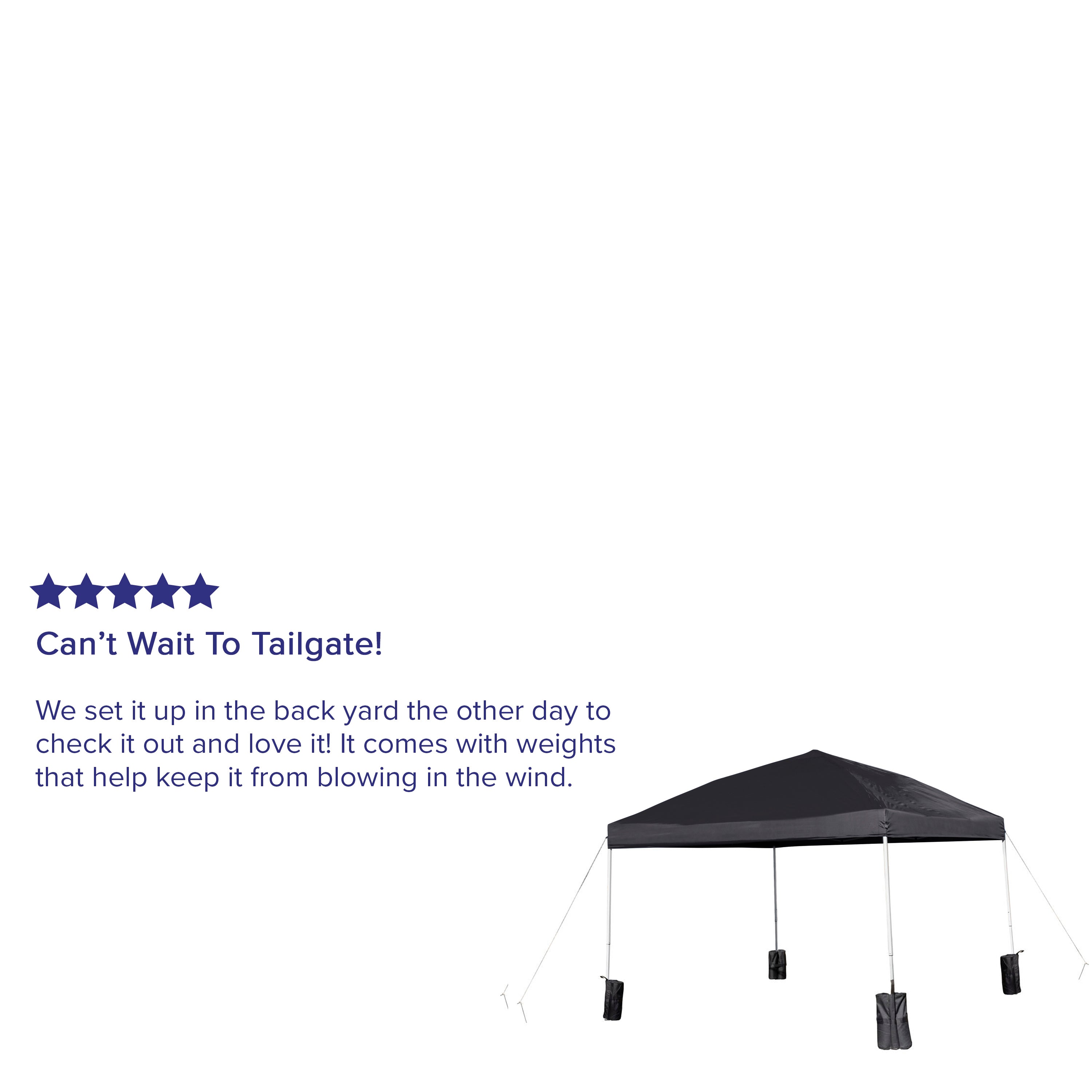 Harris 10'x10' Black Pop Up Event Straight Leg Canopy Tent with Sandbags and Wheeled Case