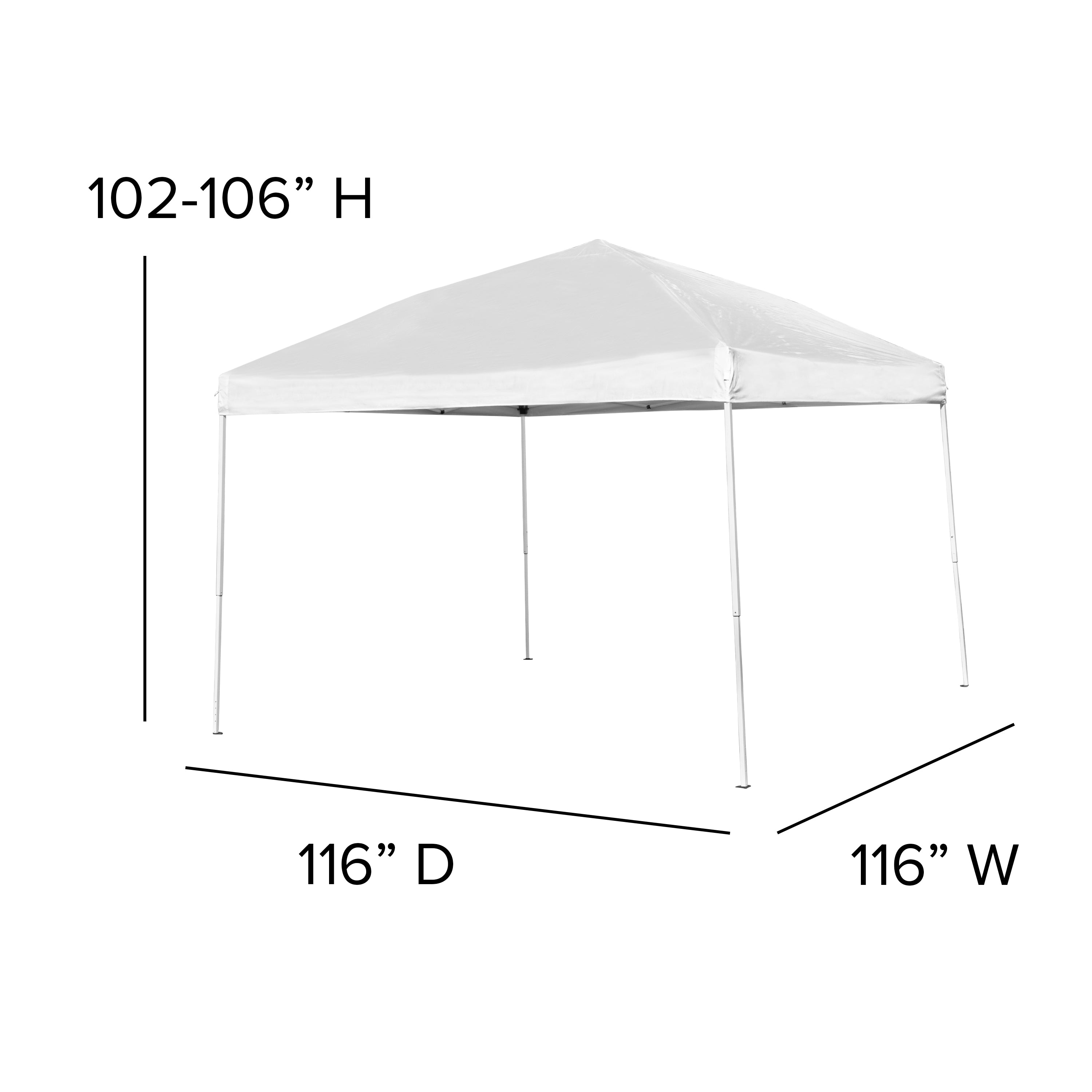 Otis Portable Tailgate/Event Tent Set - 10'x10' White Pop Up Canopy Tent, 6-Foot Bi-Fold Table, Set of 4 White Folding Chairs