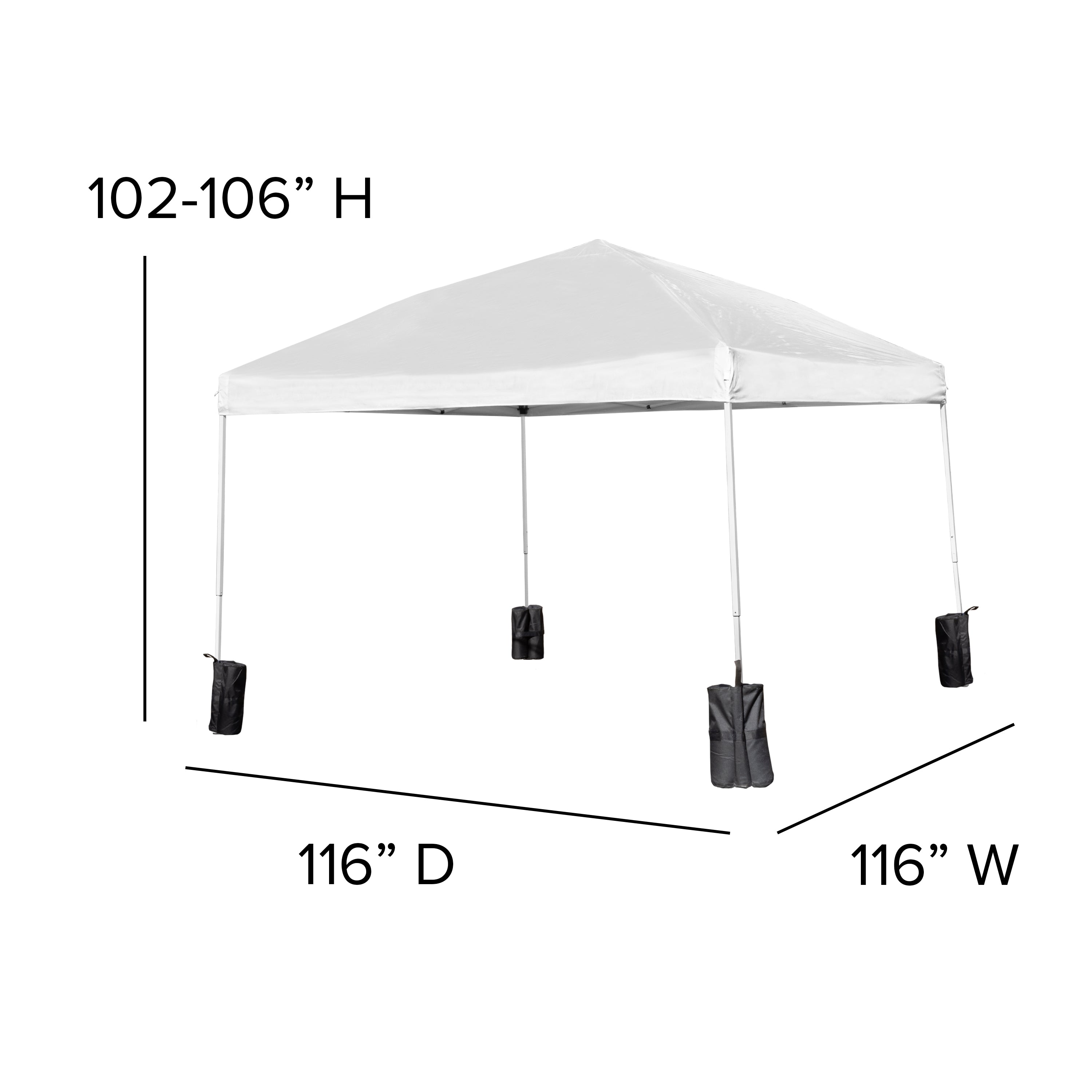 Harris 10'x10'WhitePopUpEventCanopyTentwithWheeledCaseandFoldingBenchSet-PortableTailgate,Camping,EventSet