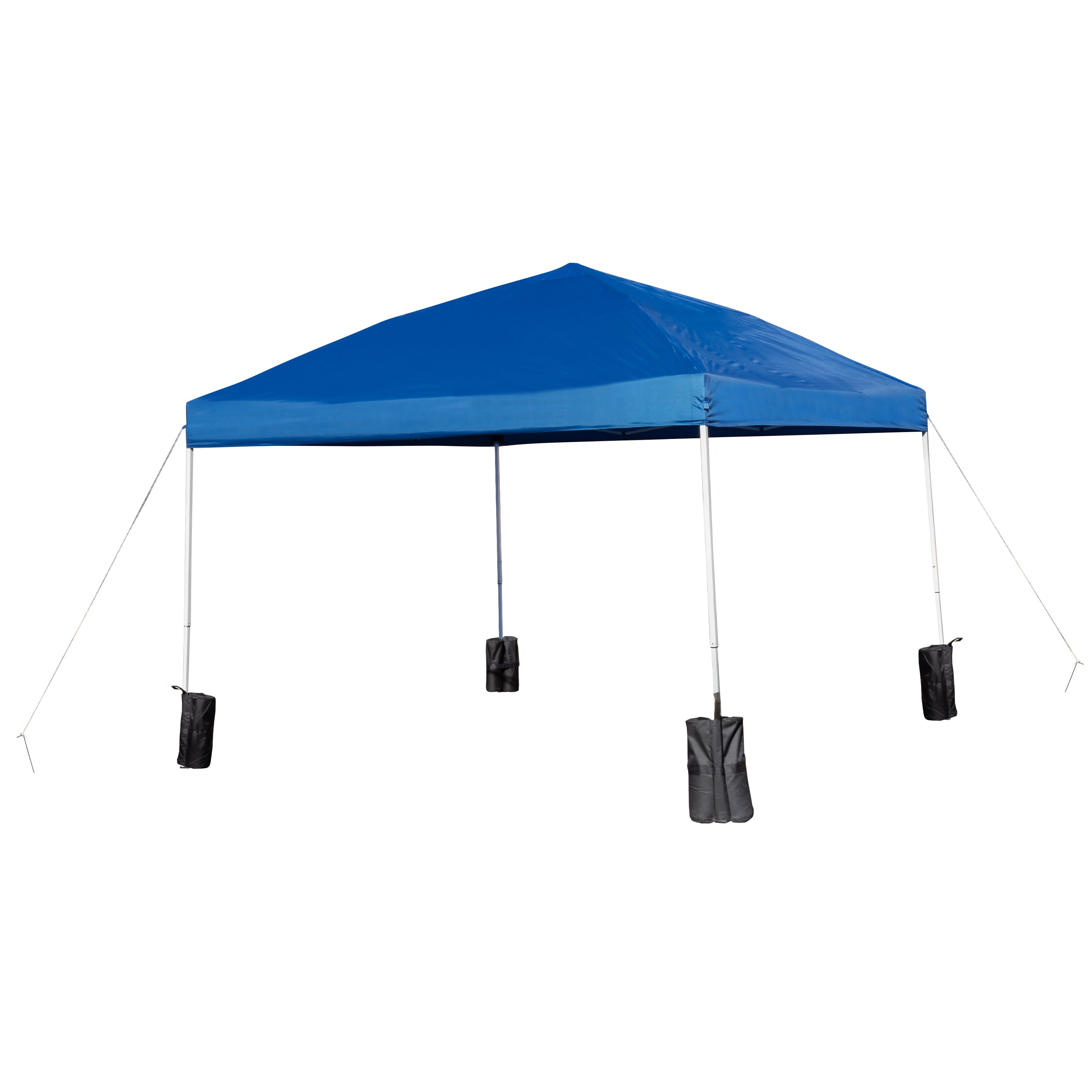 Otis 10'x10' Blue Pop Up Canopy Tent with Wheeled Case and 6-Foot Bi-Fold Folding Table with Carrying Handle - Tailgate Tent Set