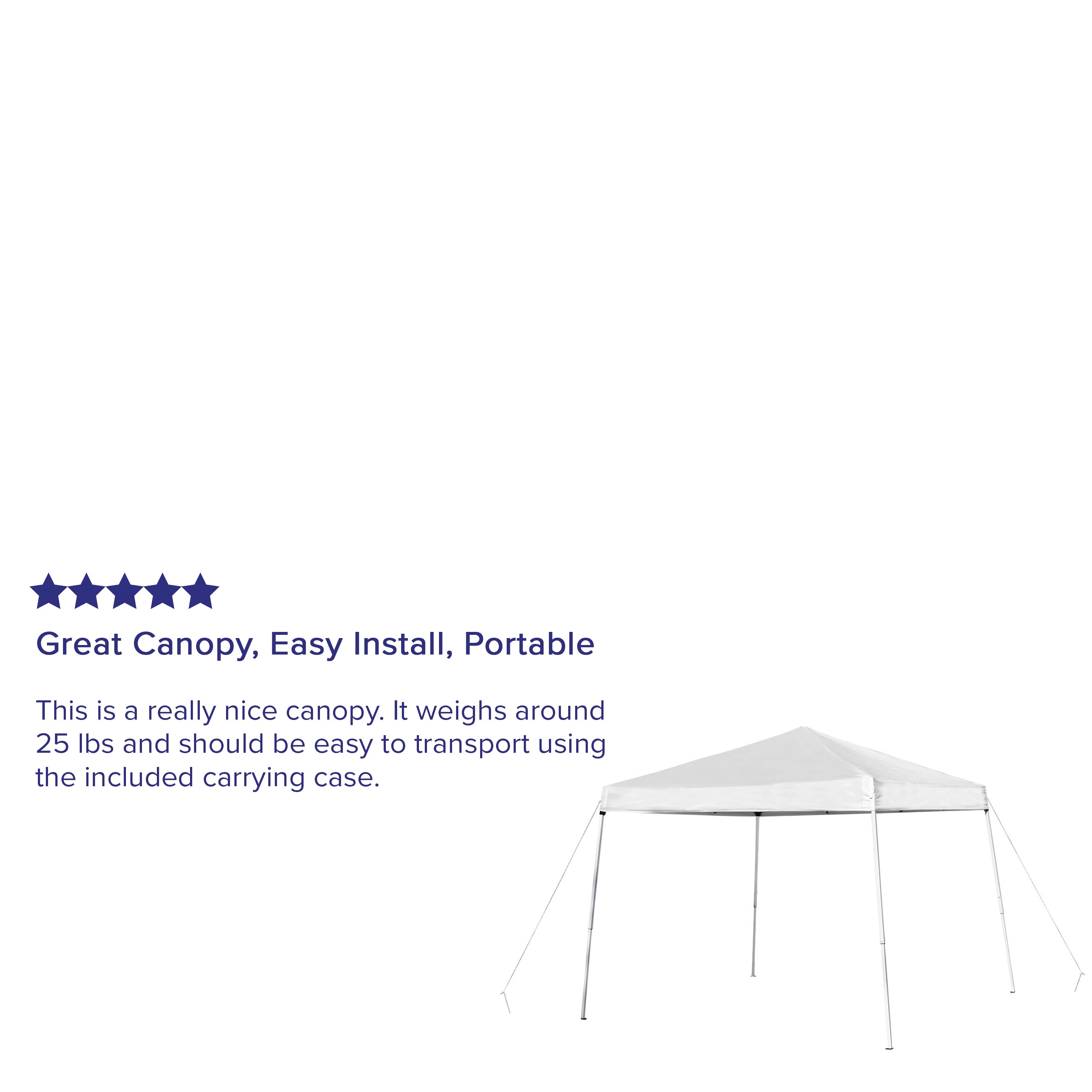 Harris 8'x8' White Outdoor Pop Up Event Slanted Leg Canopy Tent with Carry Bag