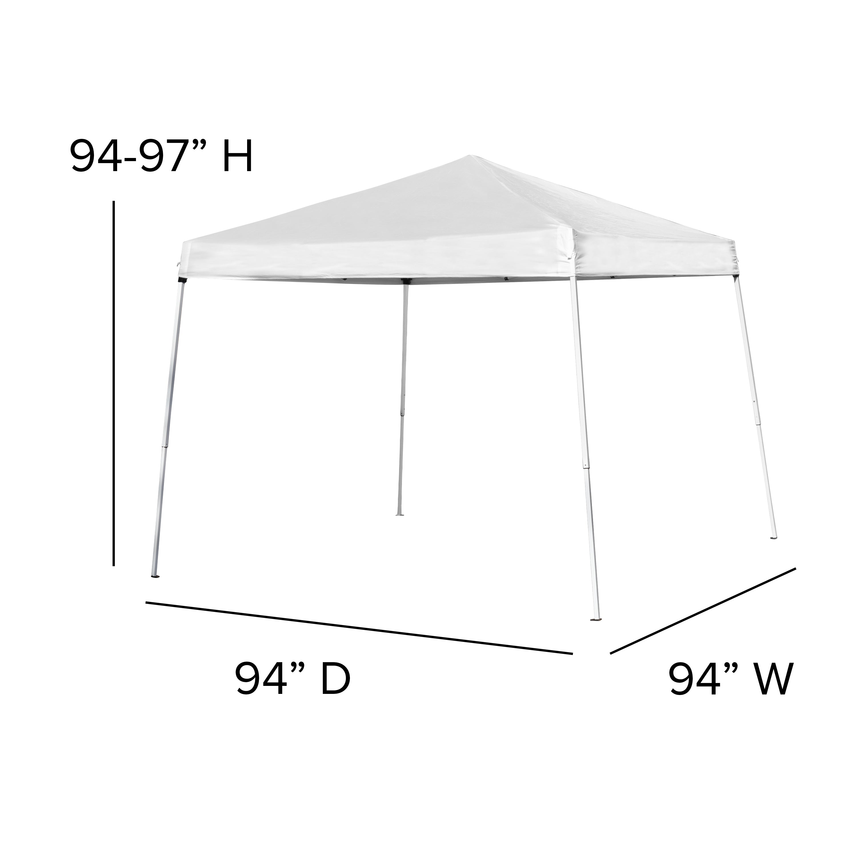 Kramer 8'x8' White Pop Up Event Canopy Tent with Carry Bag and Folding Bench Set - Portable Tailgate, Camping, Event Set