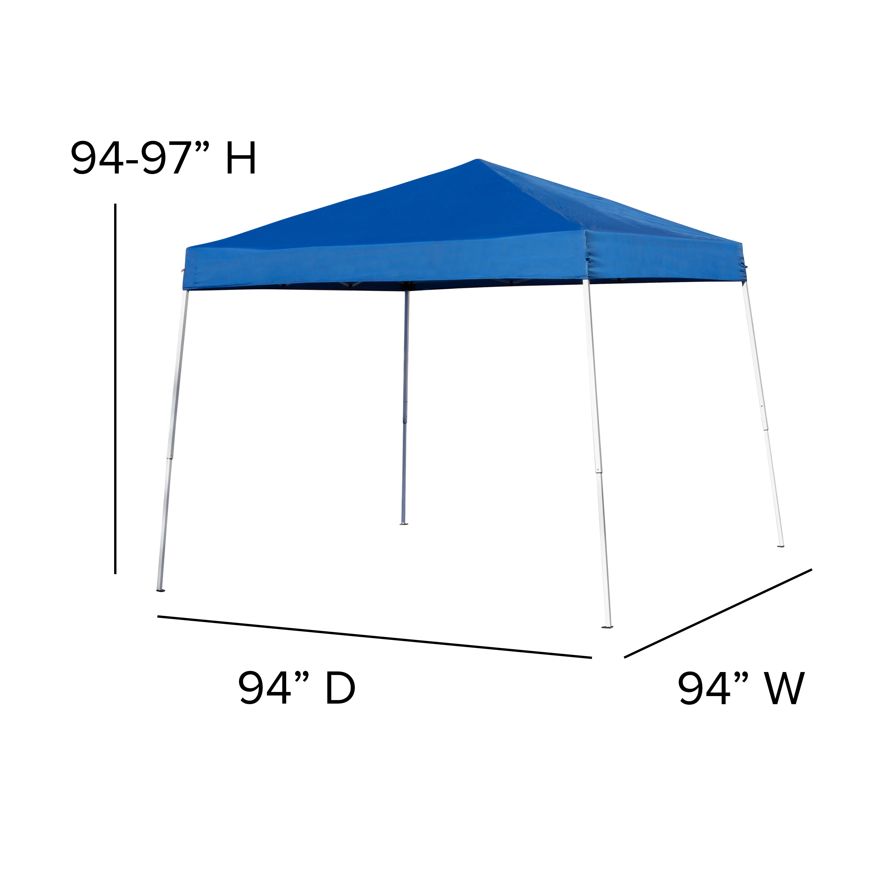 Otis 8'x8' Blue Pop Up Event Canopy Tent with Carry Bag and 6-Foot Bi-Fold Folding Table with Carrying Handle - Tailgate Tent Set