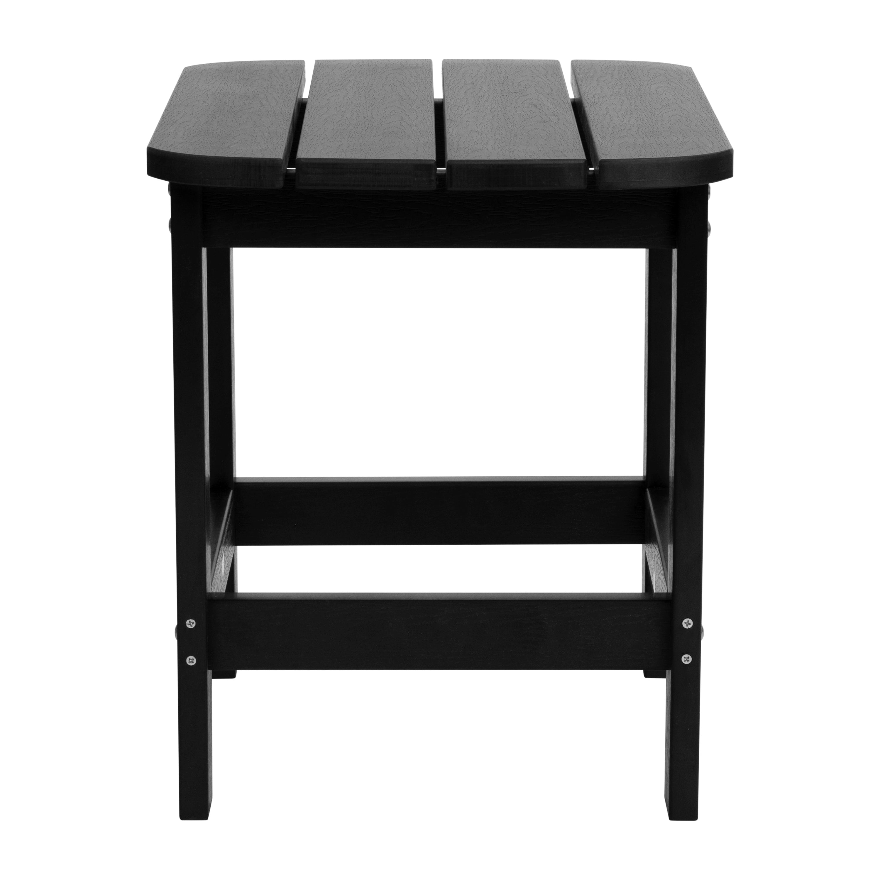 Charlestown All-Weather Poly Resin Wood Commercial Grade Adirondack Side Table in Black