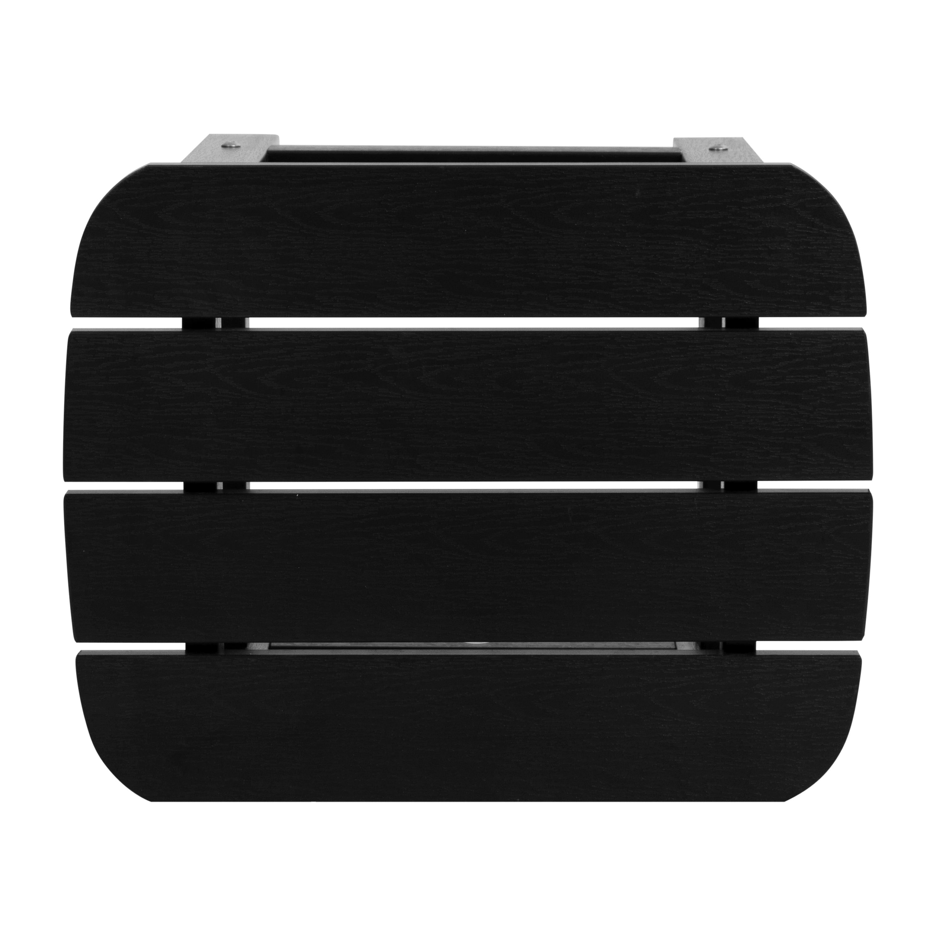 Charlestown All-Weather Poly Resin Wood Commercial Grade Adirondack Side Table in Black